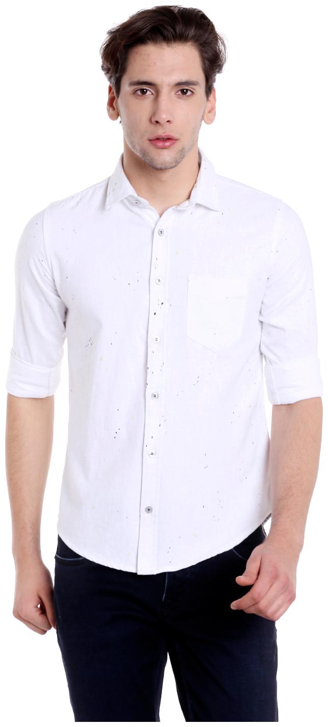 

Killer Men White Solid Slim Fit Casual Shirt