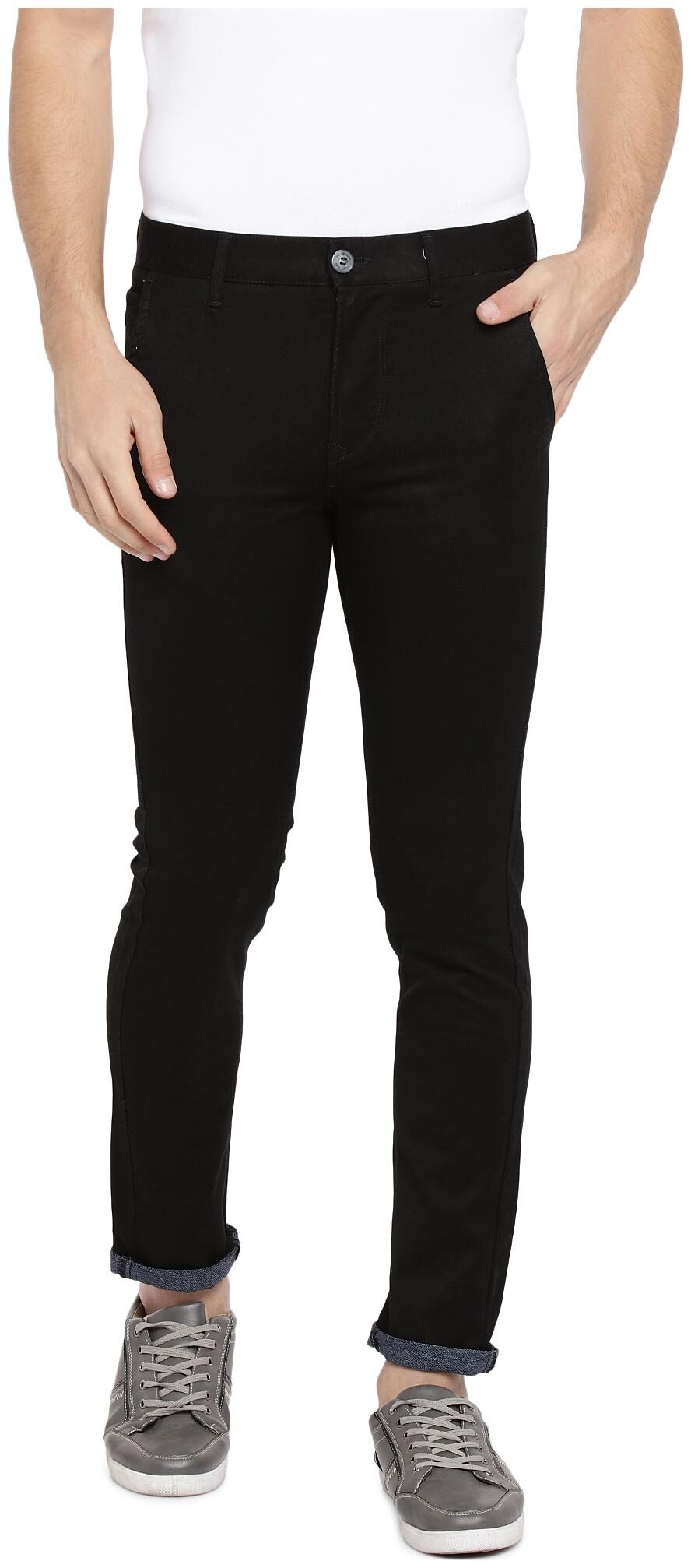 

Killer Men Black Solid Slim fit Regular trousers