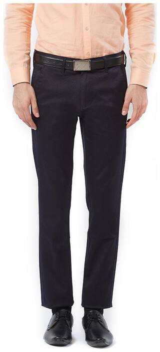 Killer Men Solid Slim Fit Formal Trouser - Black