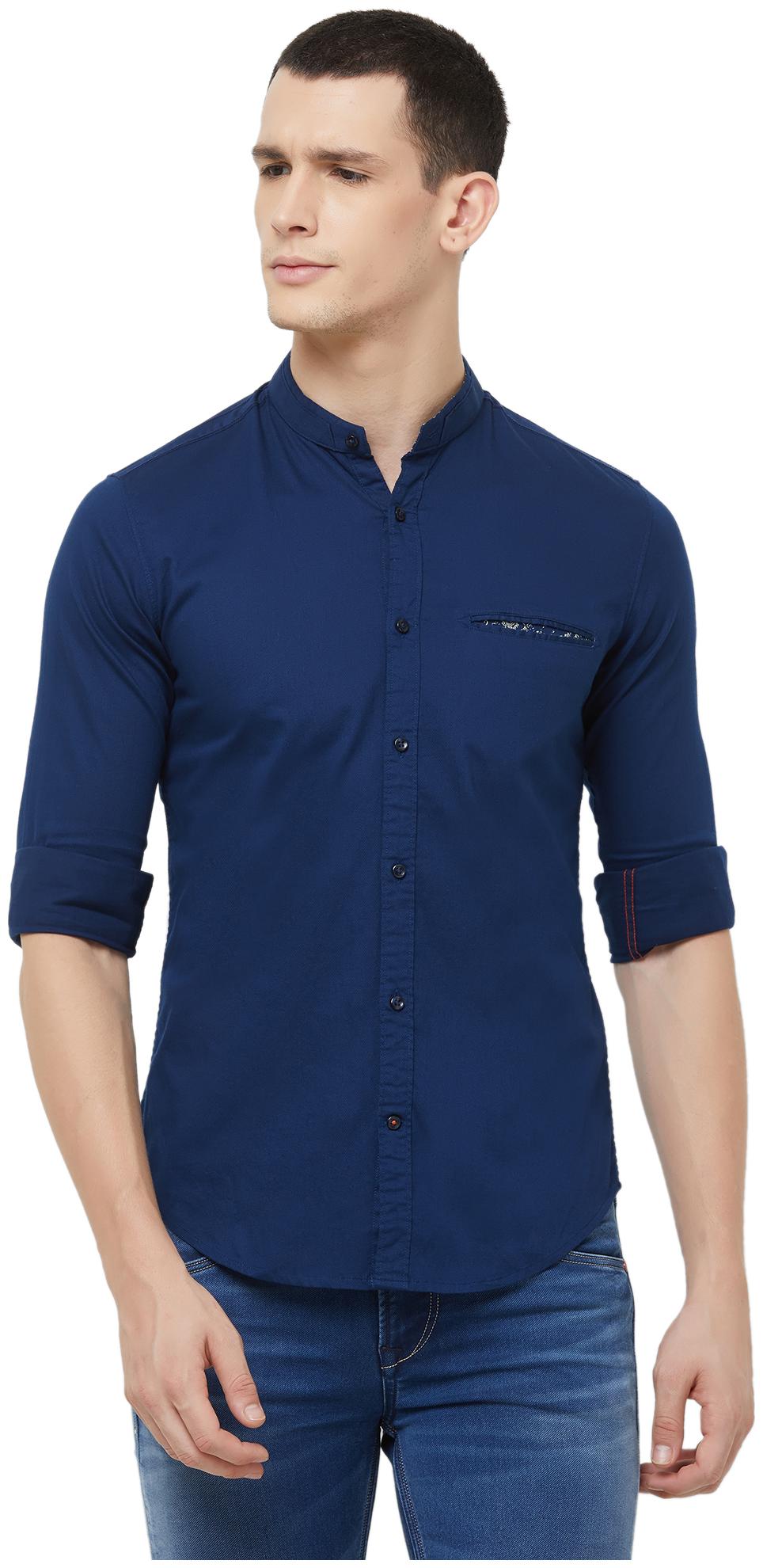 

Killer Men Blue Solid Slim Fit Casual Shirt