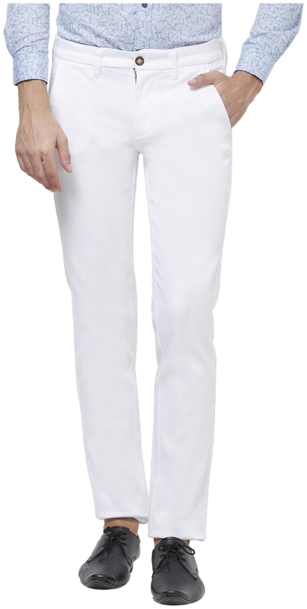 

Killer Men White Solid Slim fit Regular trousers