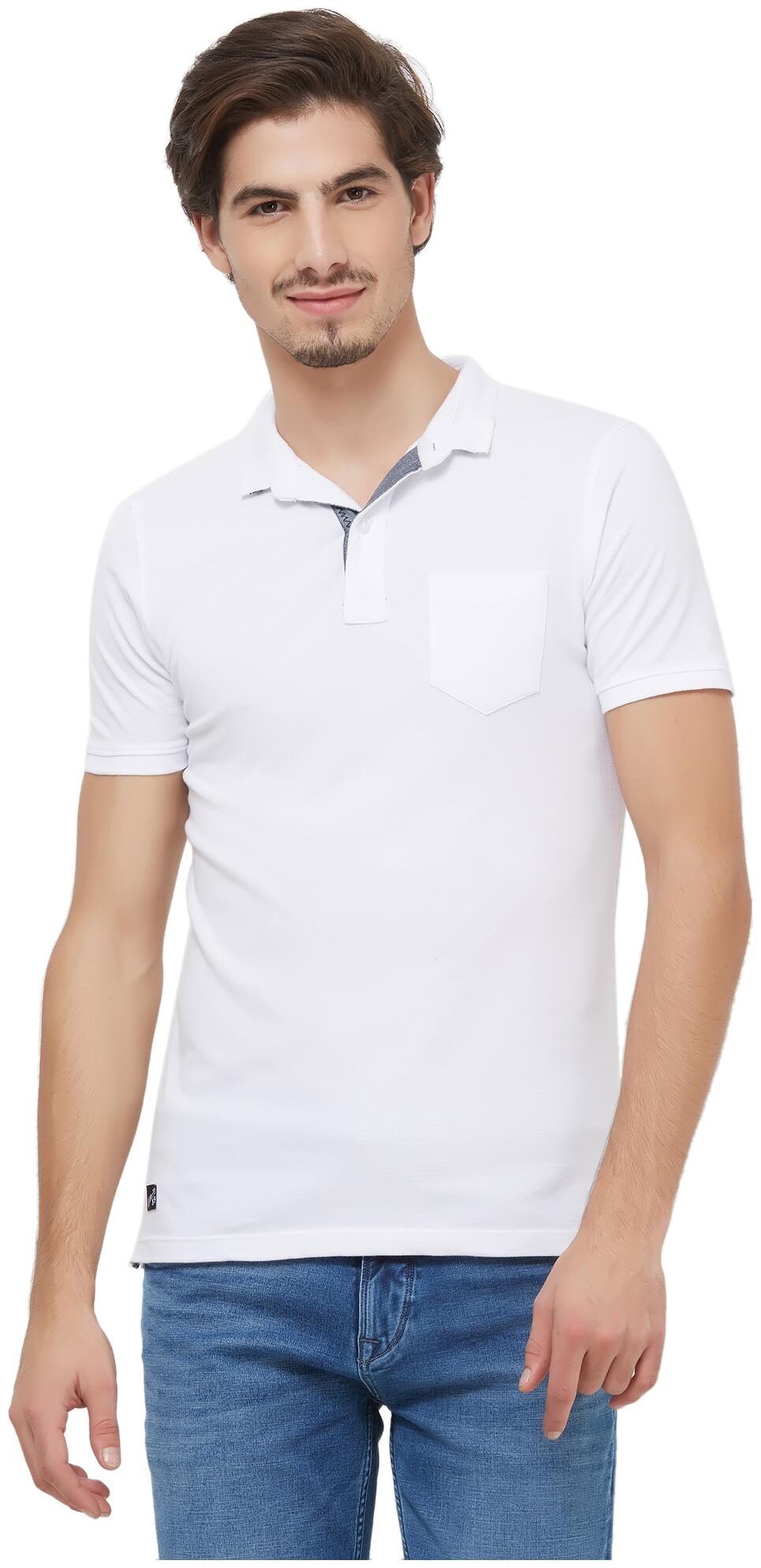 

Killer Men White Slim fit Cotton Blend Polo collar T-Shirt - Pack Of 1