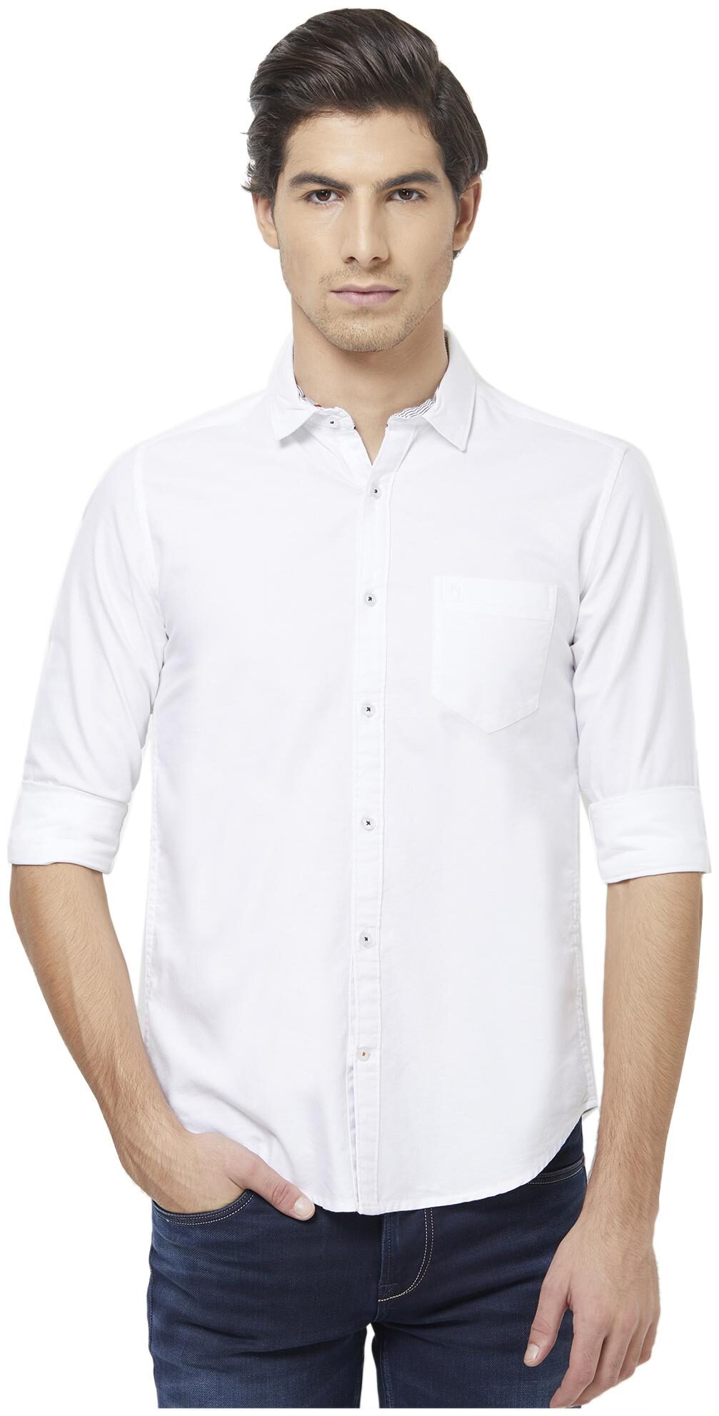 

Killer Men White Solid Slim Fit Casual Shirt