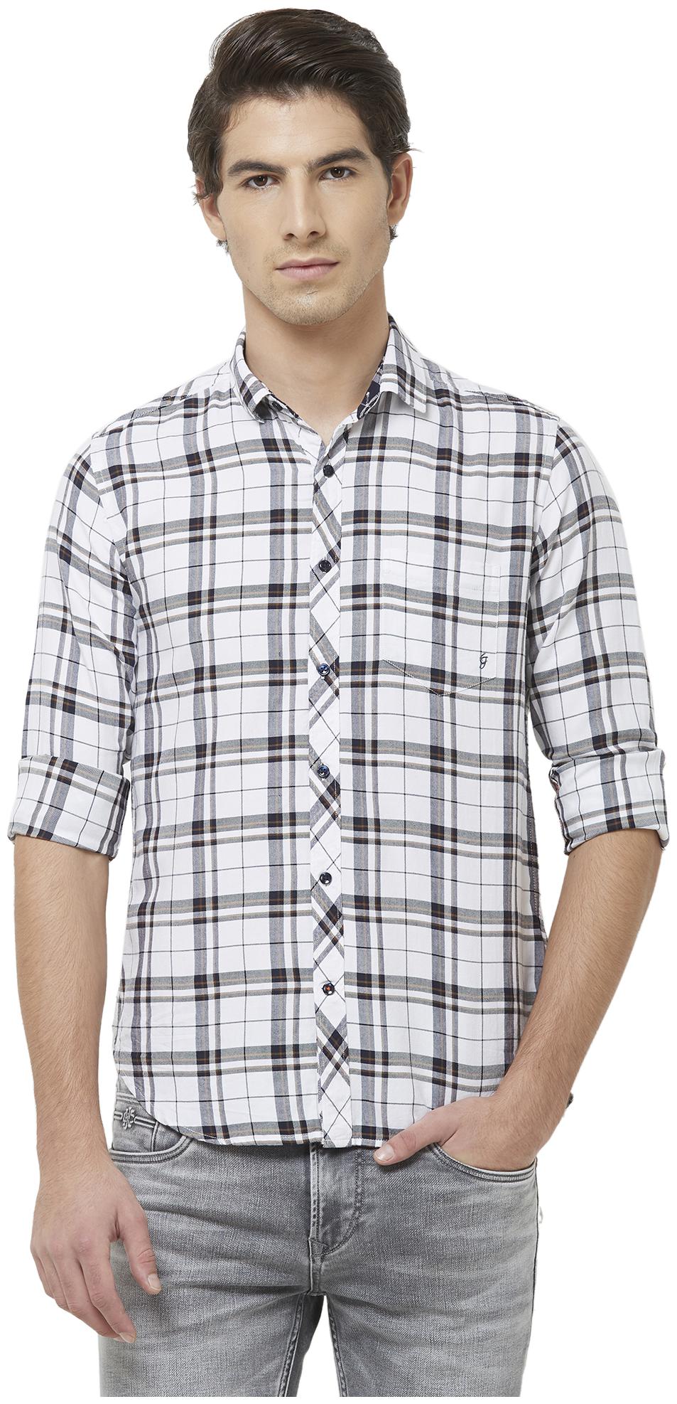 

Killer Men White Checked Slim Fit Casual Shirt