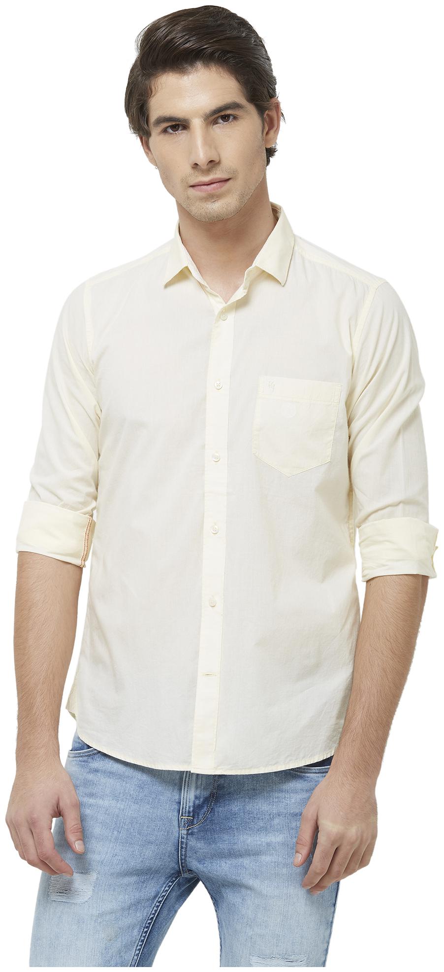 

Killer Men Yellow Solid Slim Fit Casual Shirt