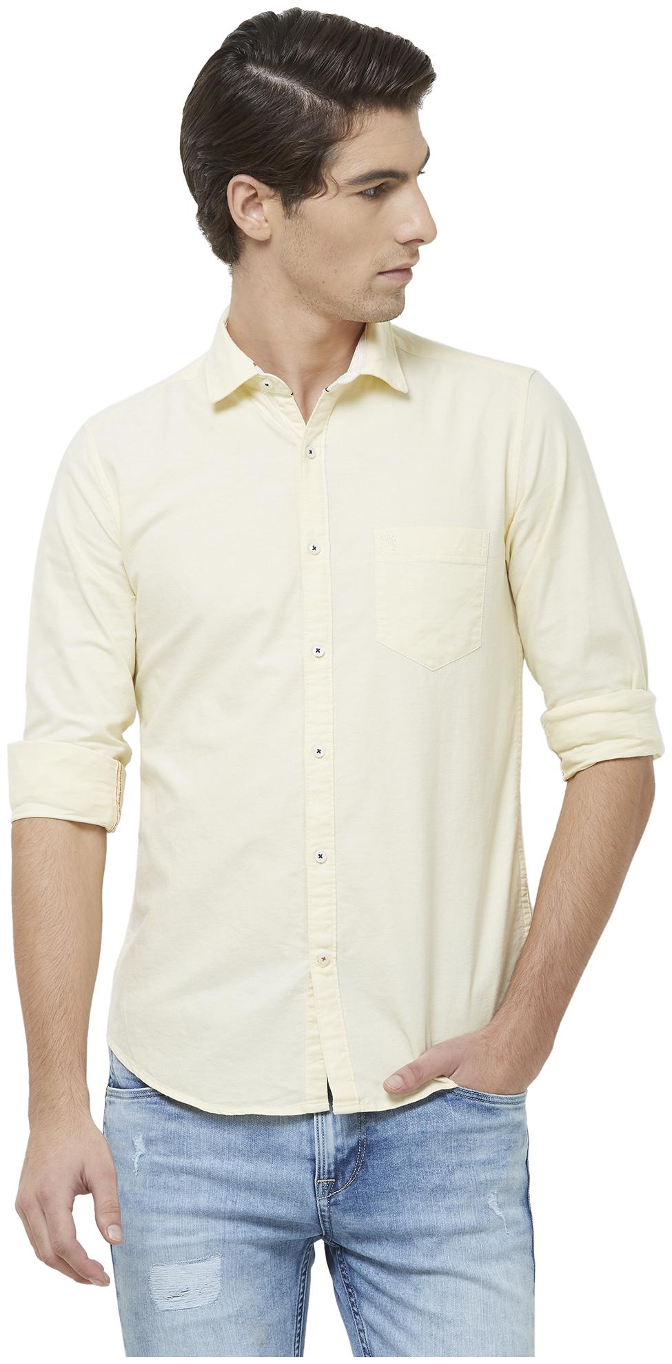 

Killer Men Yellow Solid Slim Fit Casual Shirt