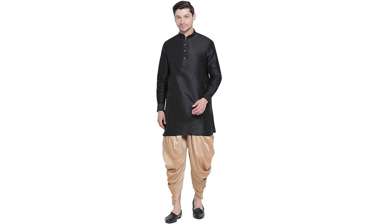 

Kings Maker Black Solid Kurta and Dhoti Pants