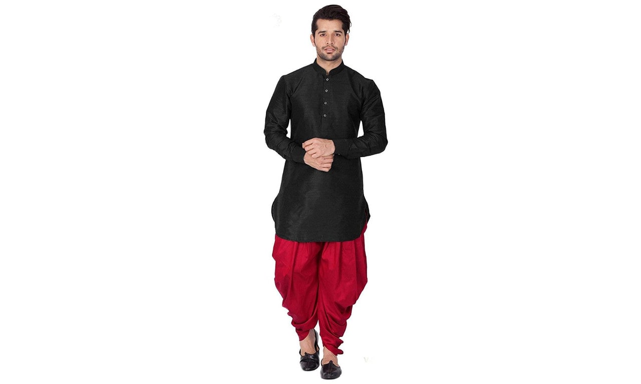 

Kings Maker Black Solid Kurta and Dhoti Pants