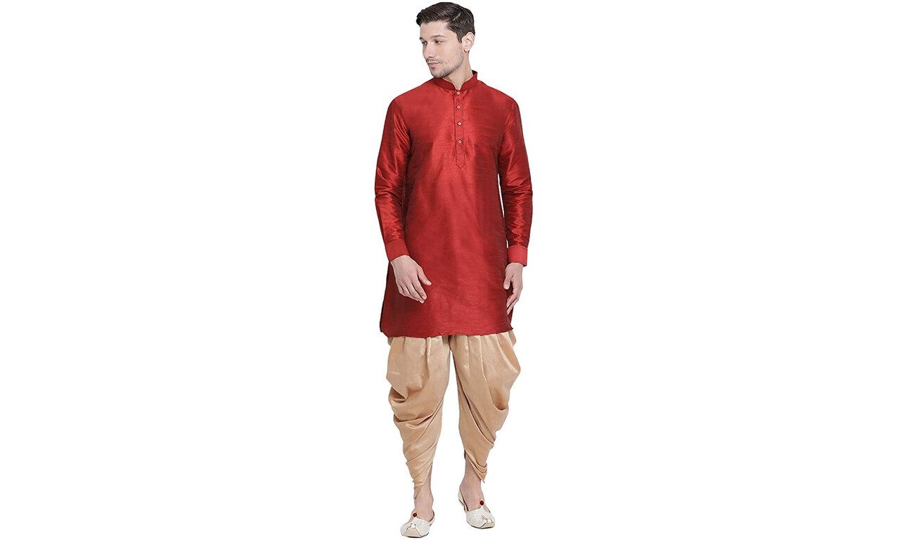 

Kings Maker Red Solid Kurta and Dhoti Pants