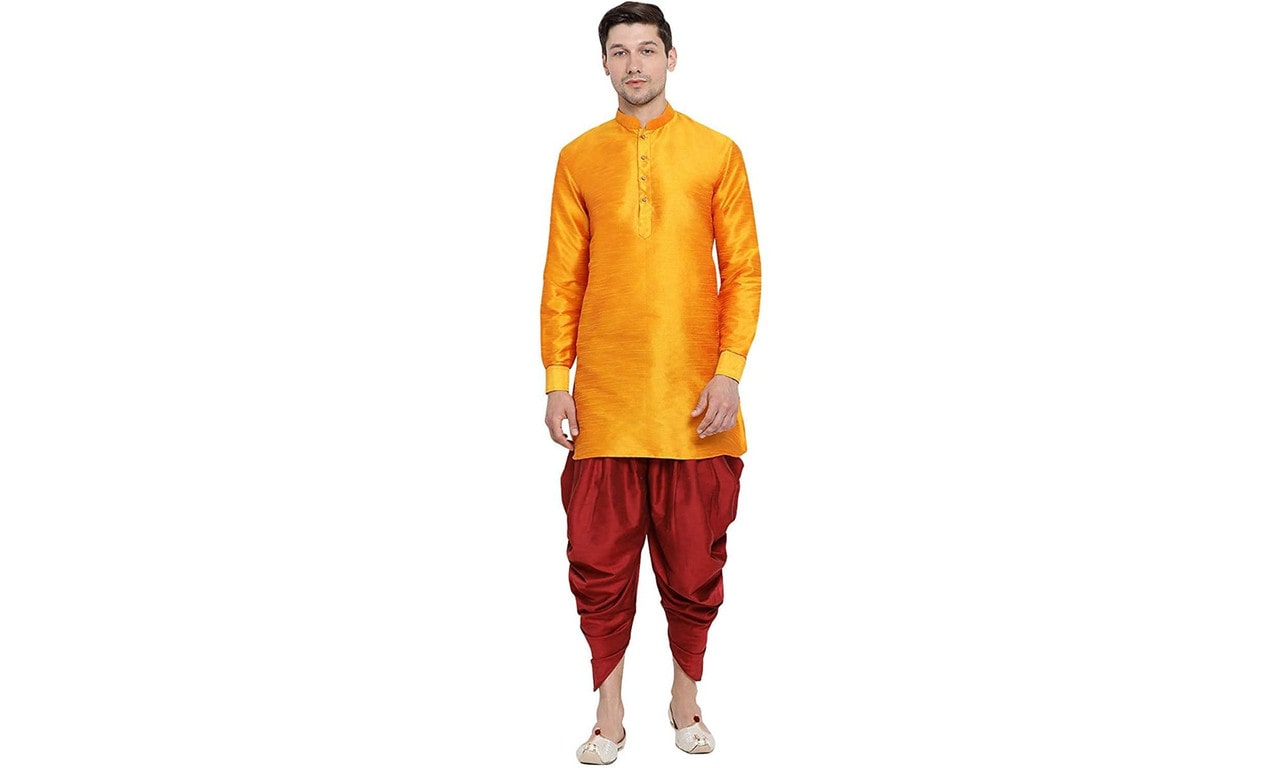 

Kings Maker Yellow Solid Kurta and Dhoti Pants