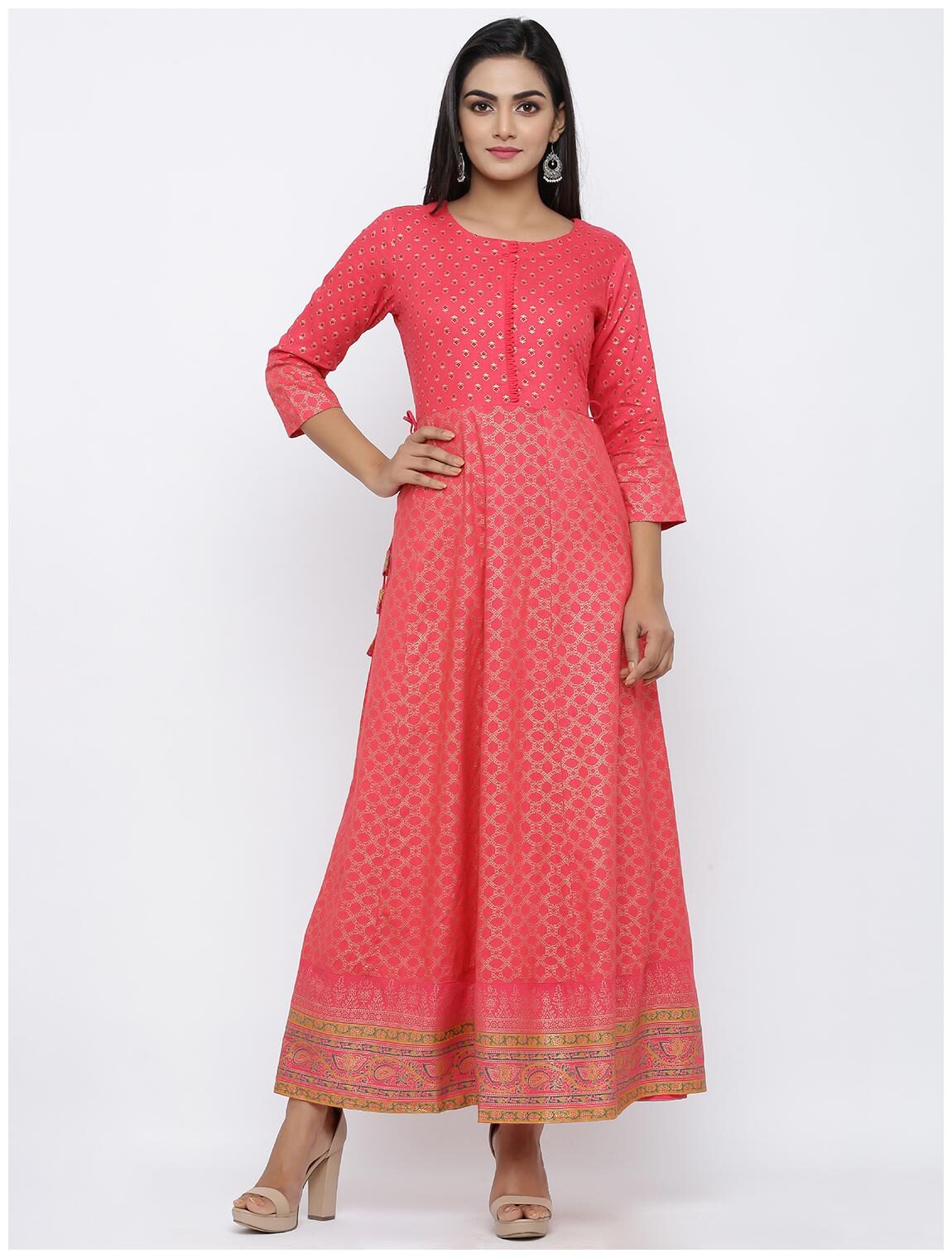 

KIPEK Women Pink Printed Anarkali Kurta
