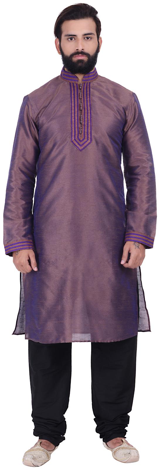 

Kisah Dupion Silk Violet Purple Men s Kurta Churidar Set