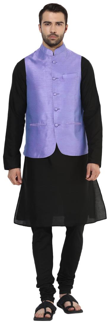 

Kisah Men s Benarasi Cotton Silk Self Design Waistcoat with Kurta and Churidar Set