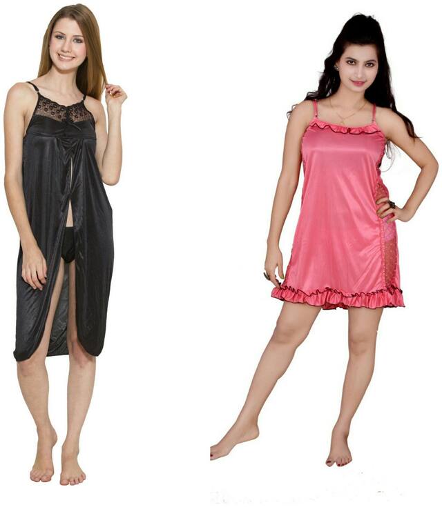 Kismat Fashion Hot & Sexy Babydoll Nighty Pack Of Two