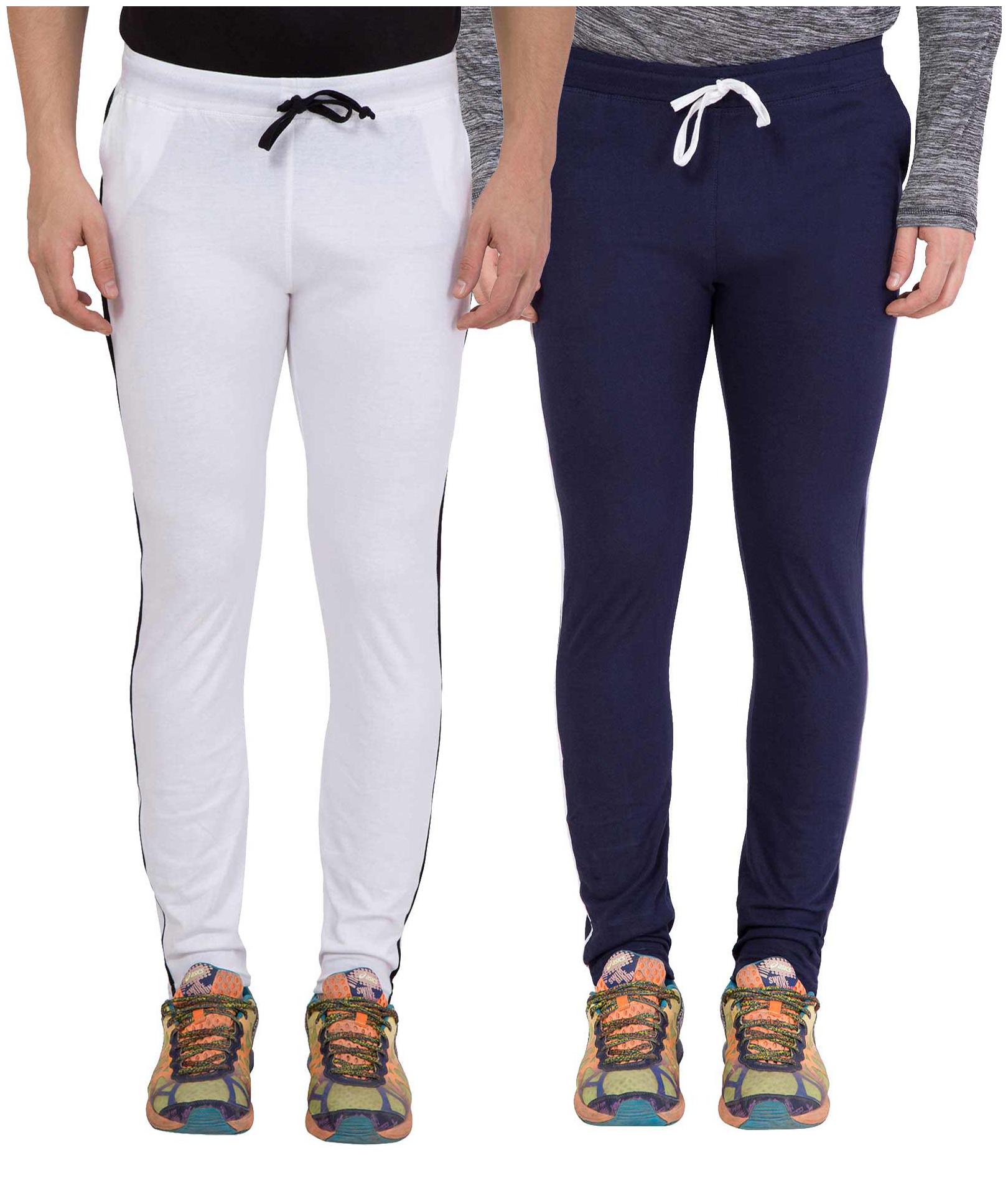

KISSERO Men Blue White Solid Regular fit Track pants