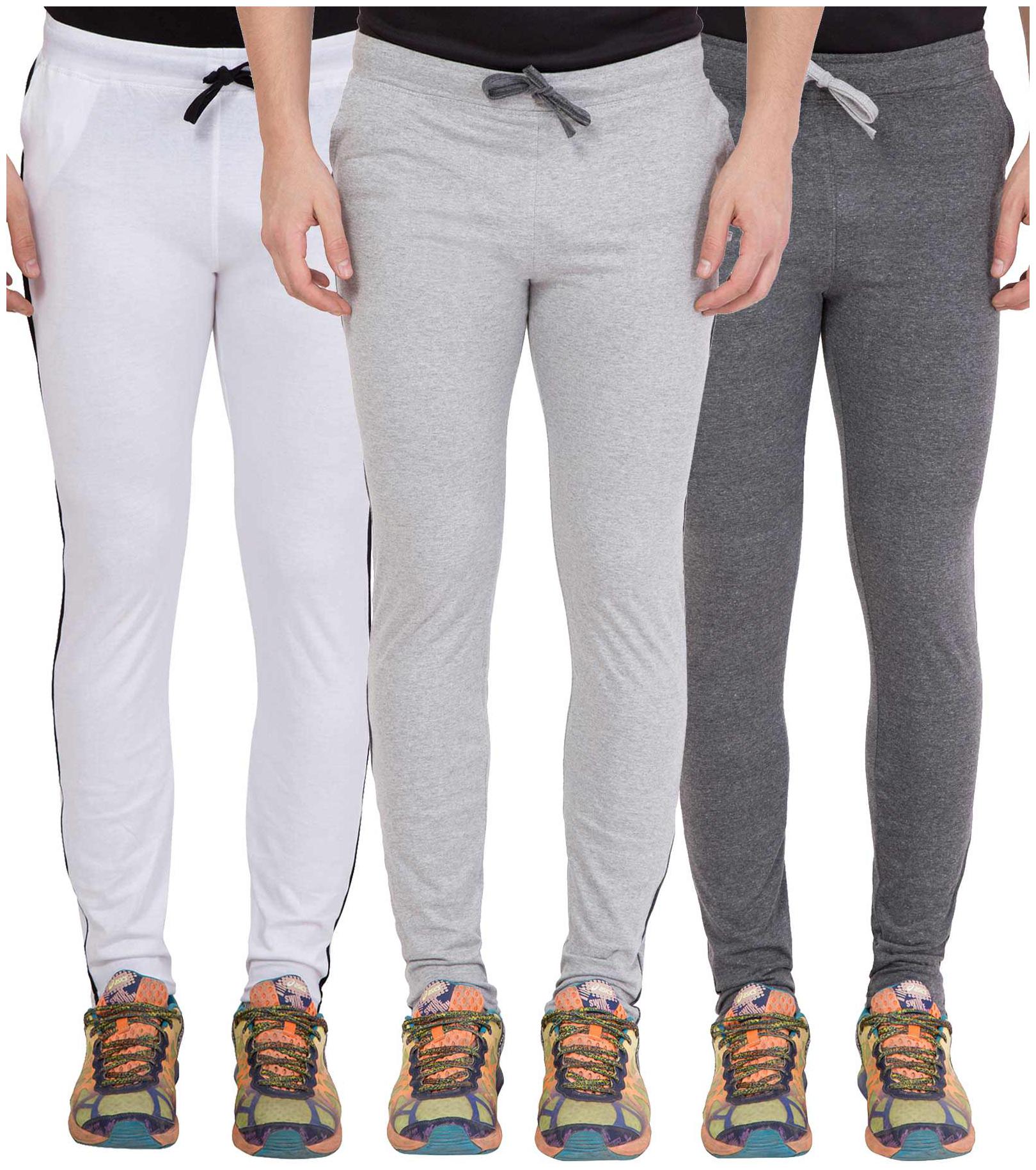 

KISSERO Men Grey White Solid Regular fit Track pants