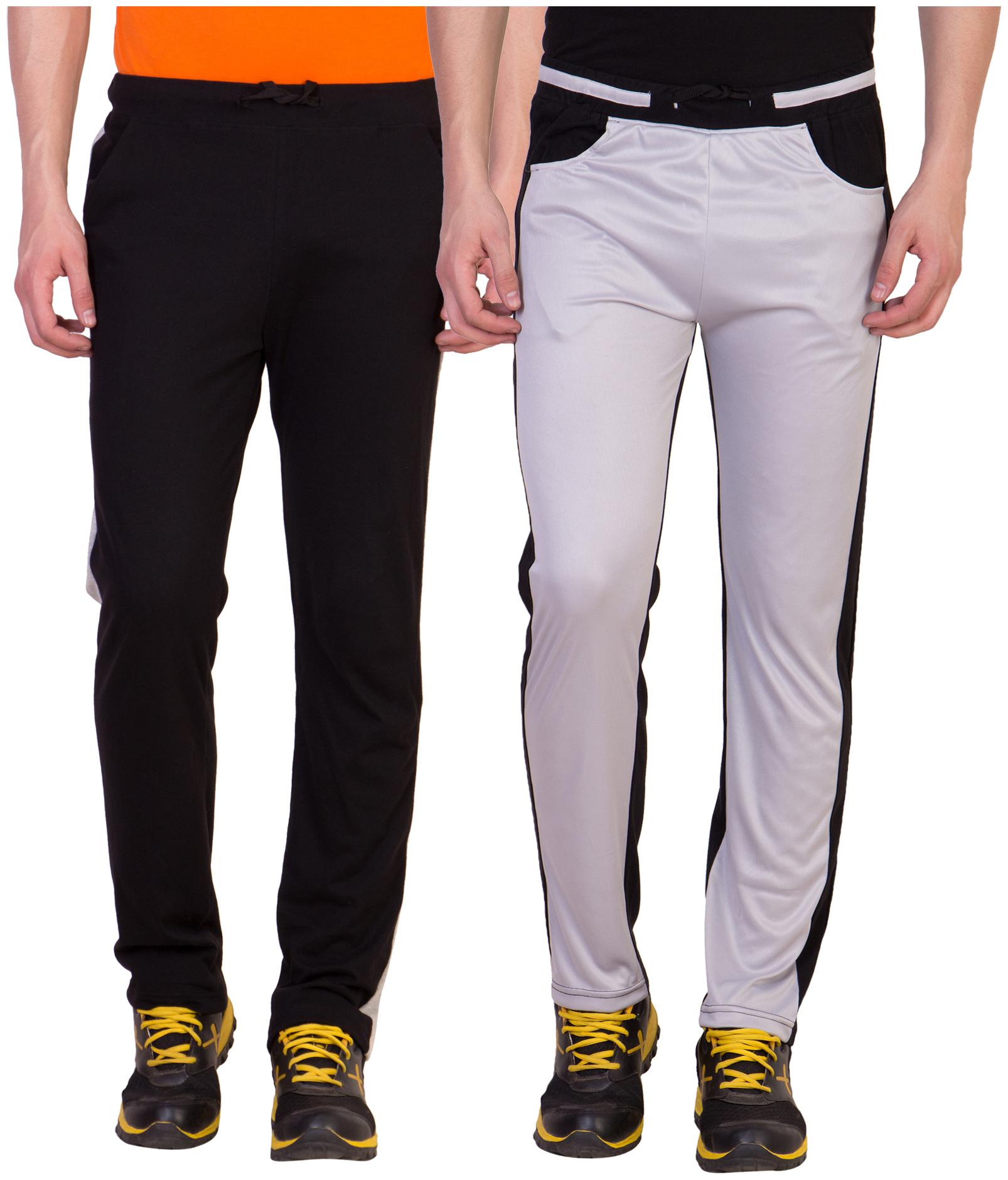 

Kissero Cotton Track Pants For Men Black White Color