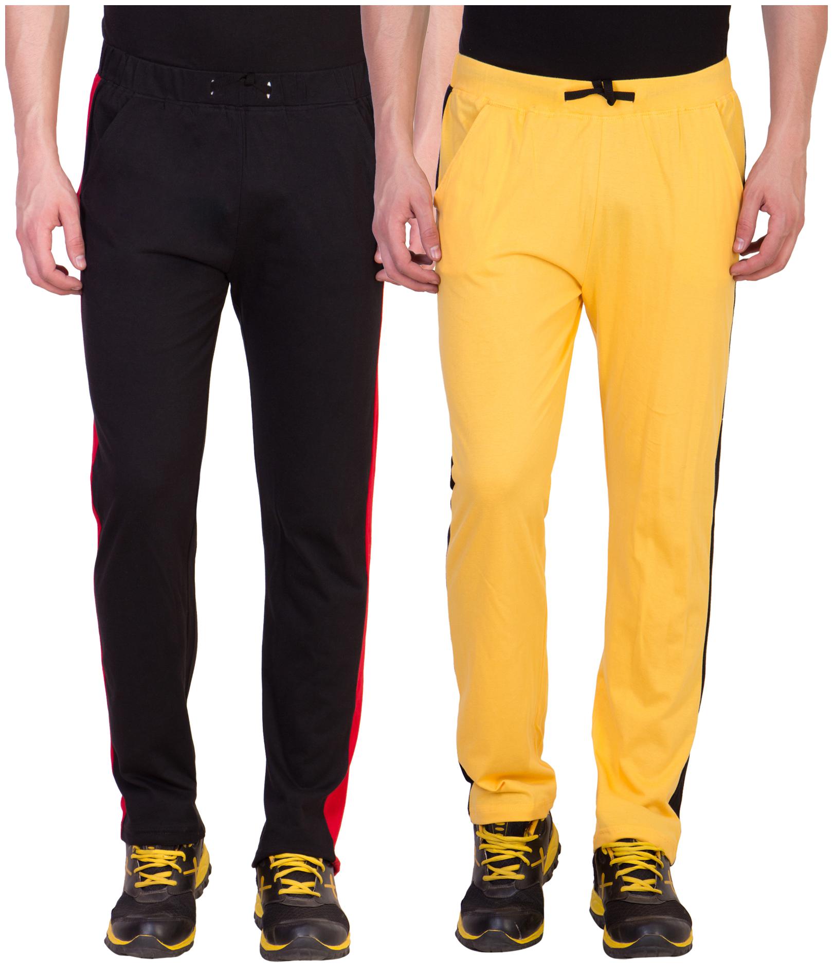 

Kissero Cotton Track Pants For Men Black Yellow Color