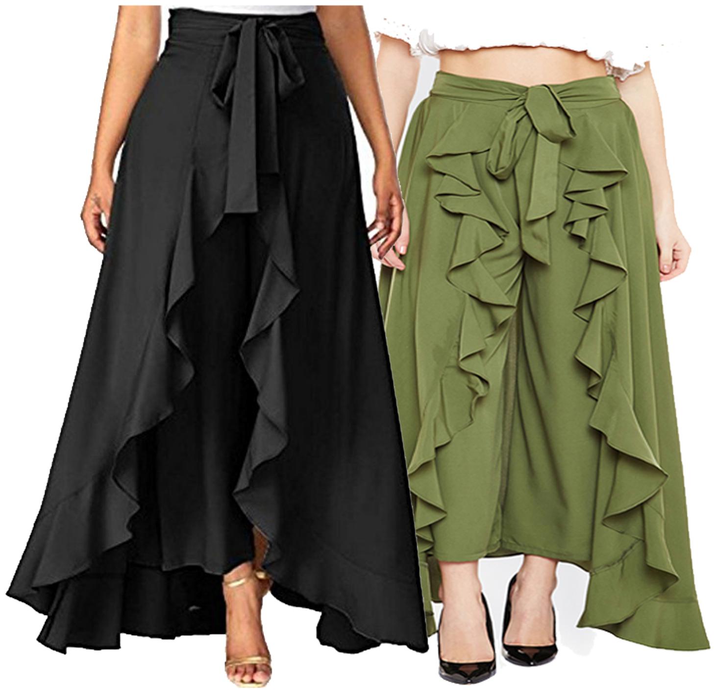 

Kissero Crepe Palazzo for Women - Black Green