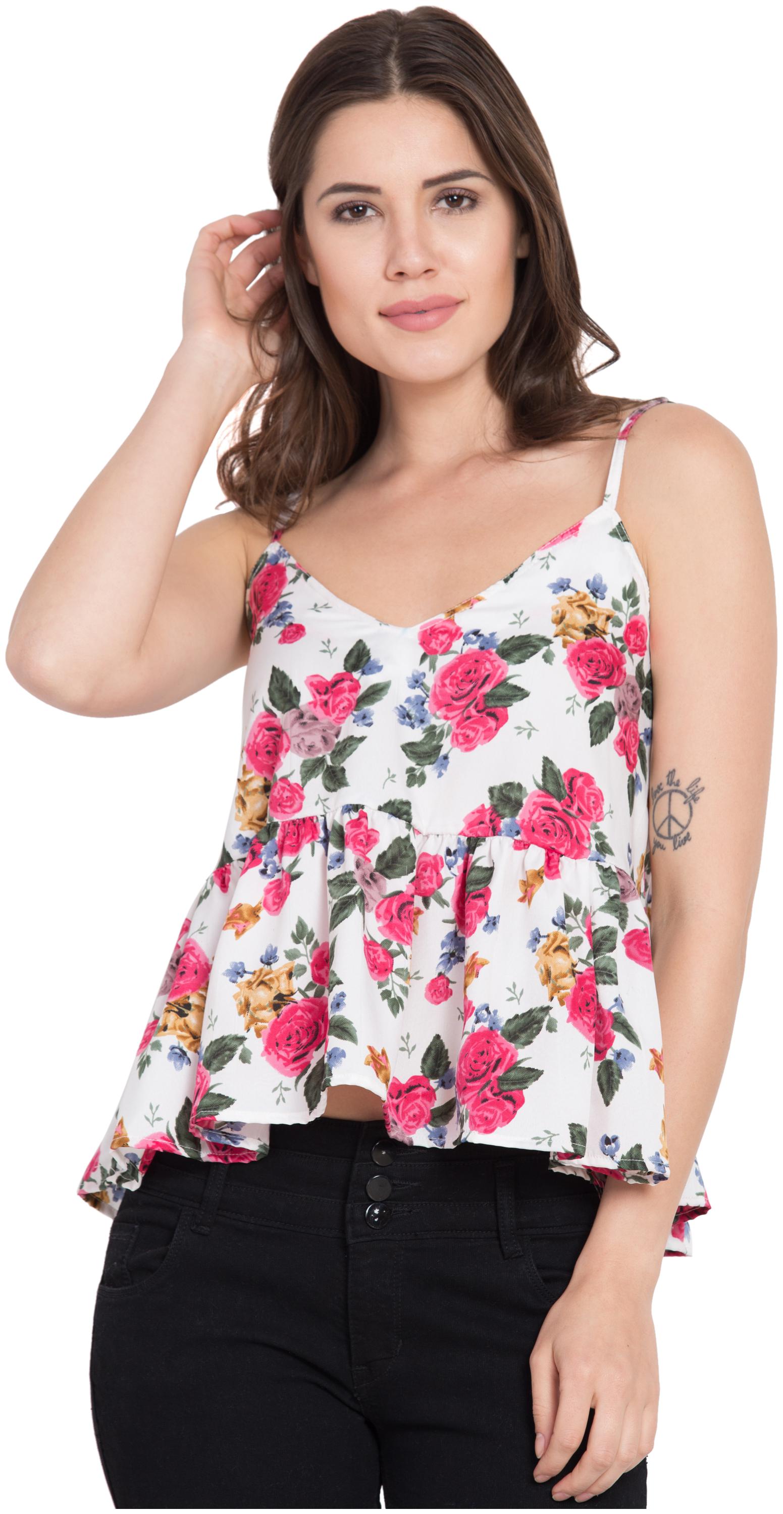 

KISSERO Women Floral Regular top - White