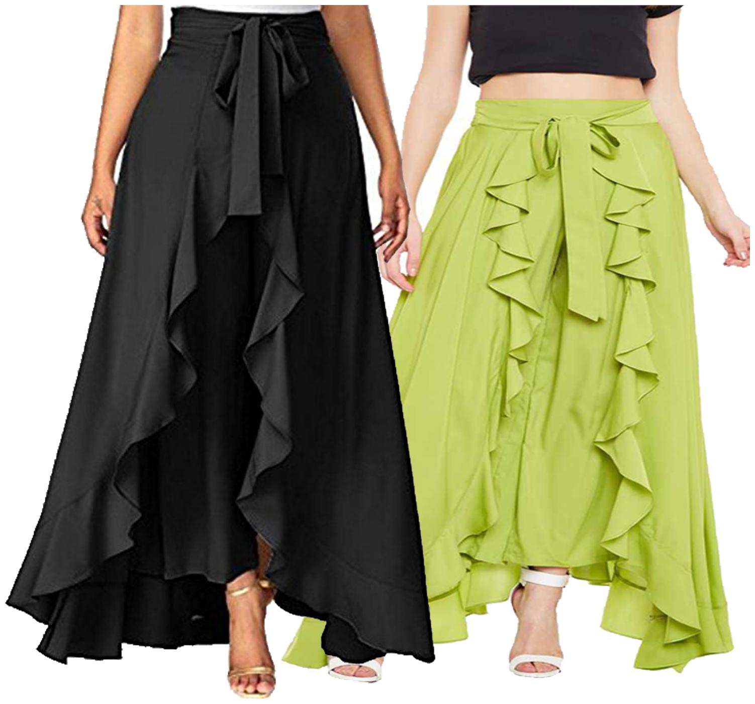 

Kissero Crepe Palazzo for Women - Black Green