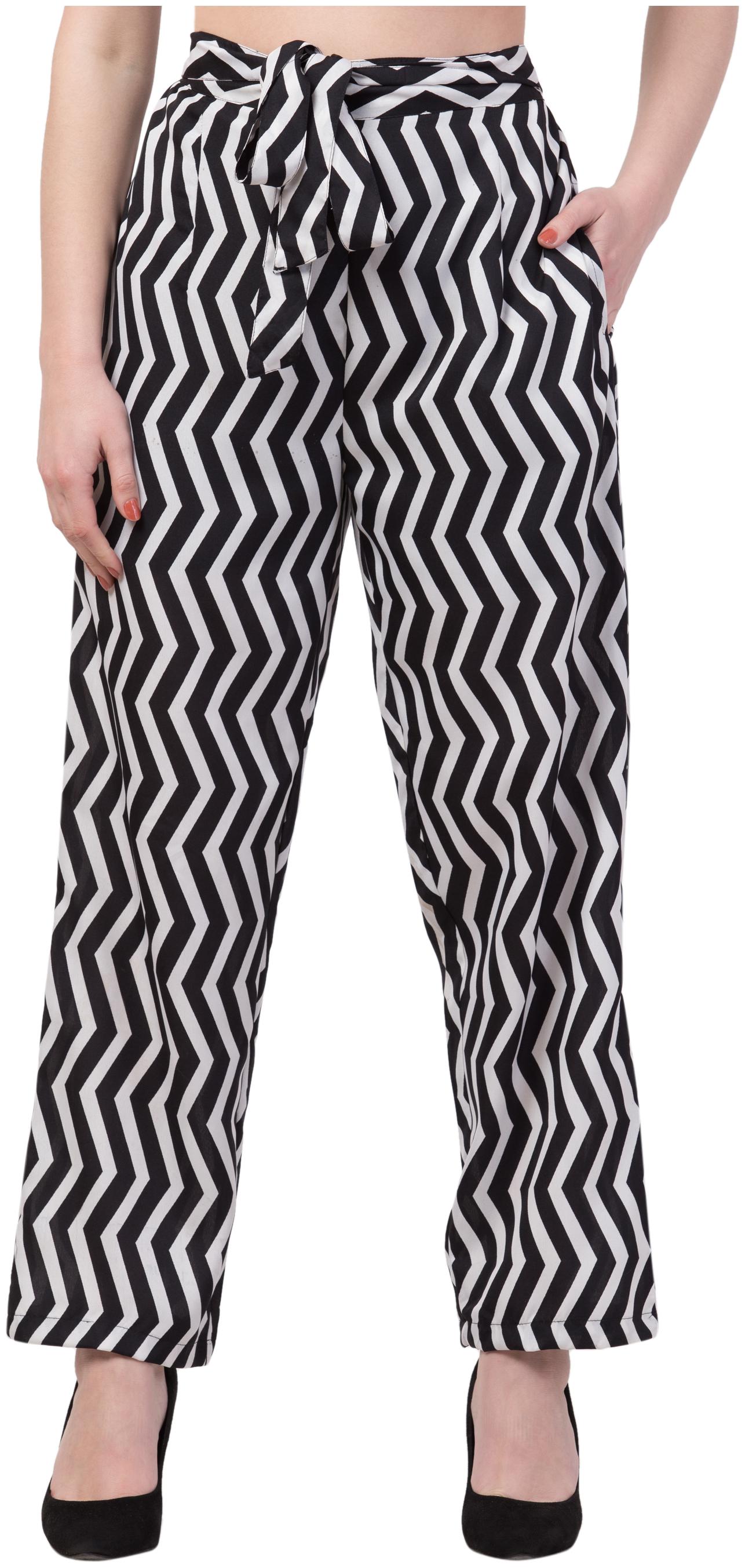 

KISSERO Black Geometric Straight Palazzo