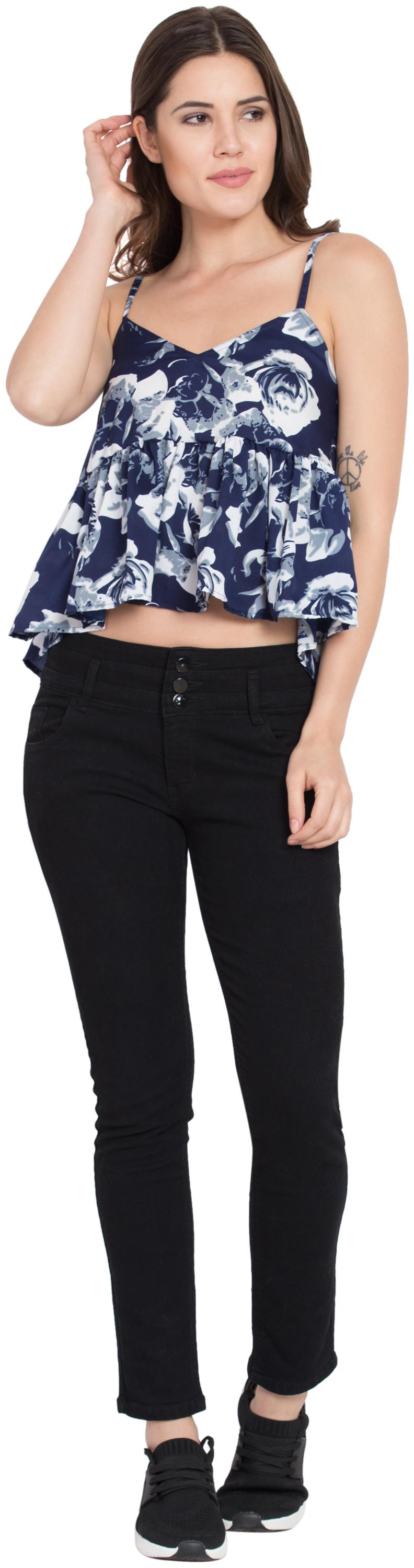 

KISSERO Women Floral Regular top - Blue