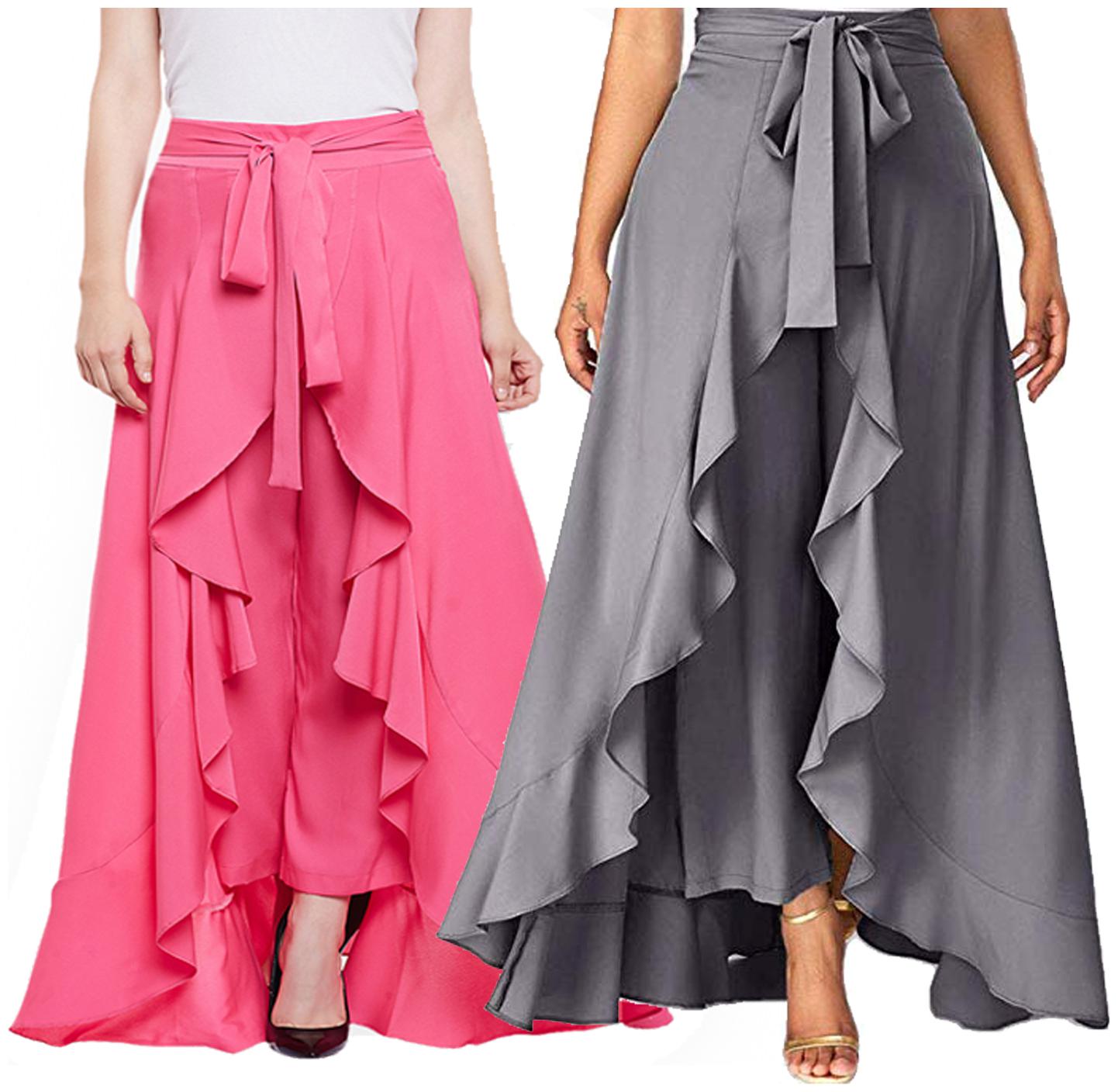 

Kissero Crepe Palazzo for Women - Pink Grey