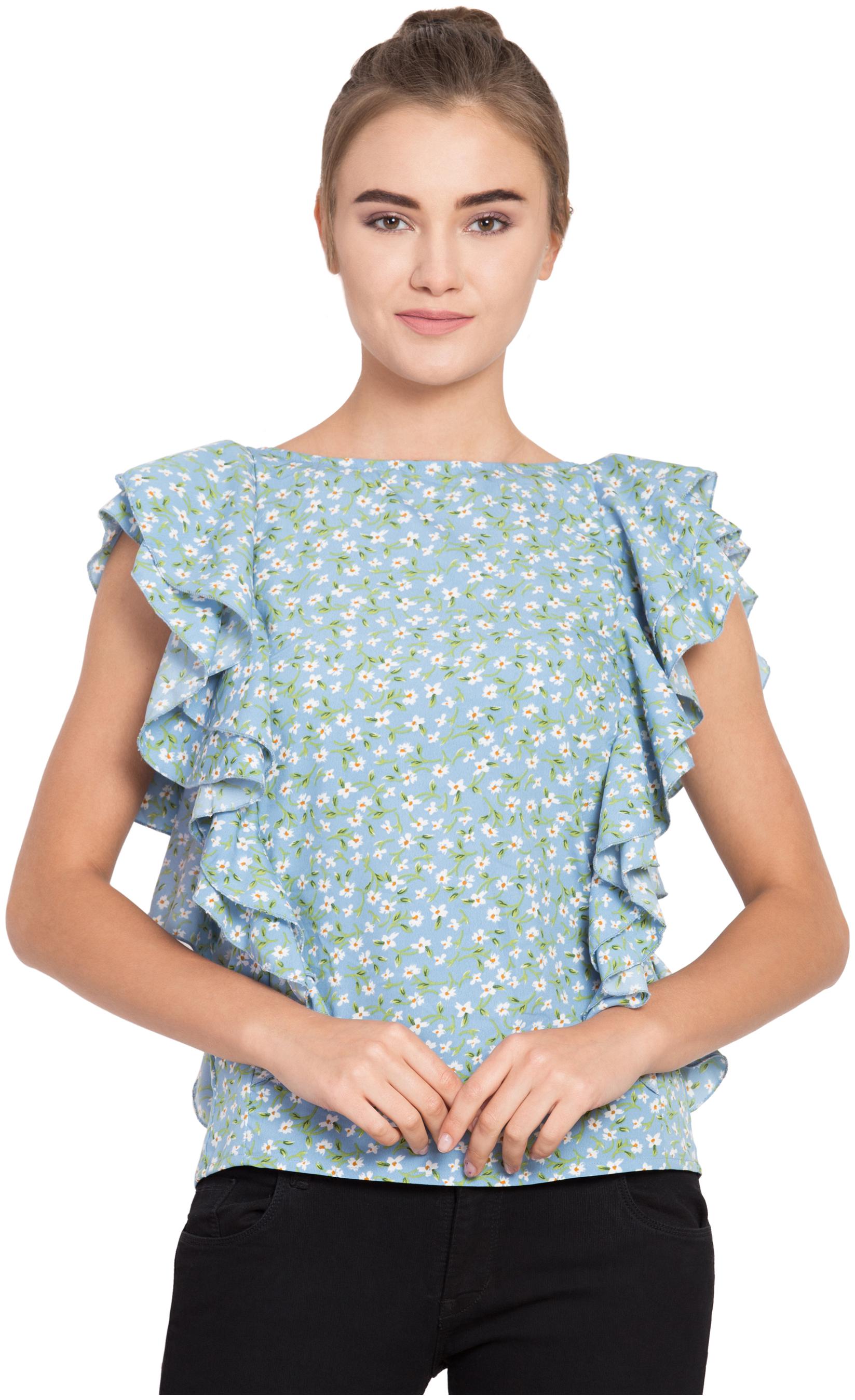 

KISSERO Women Floral Regular top - Blue