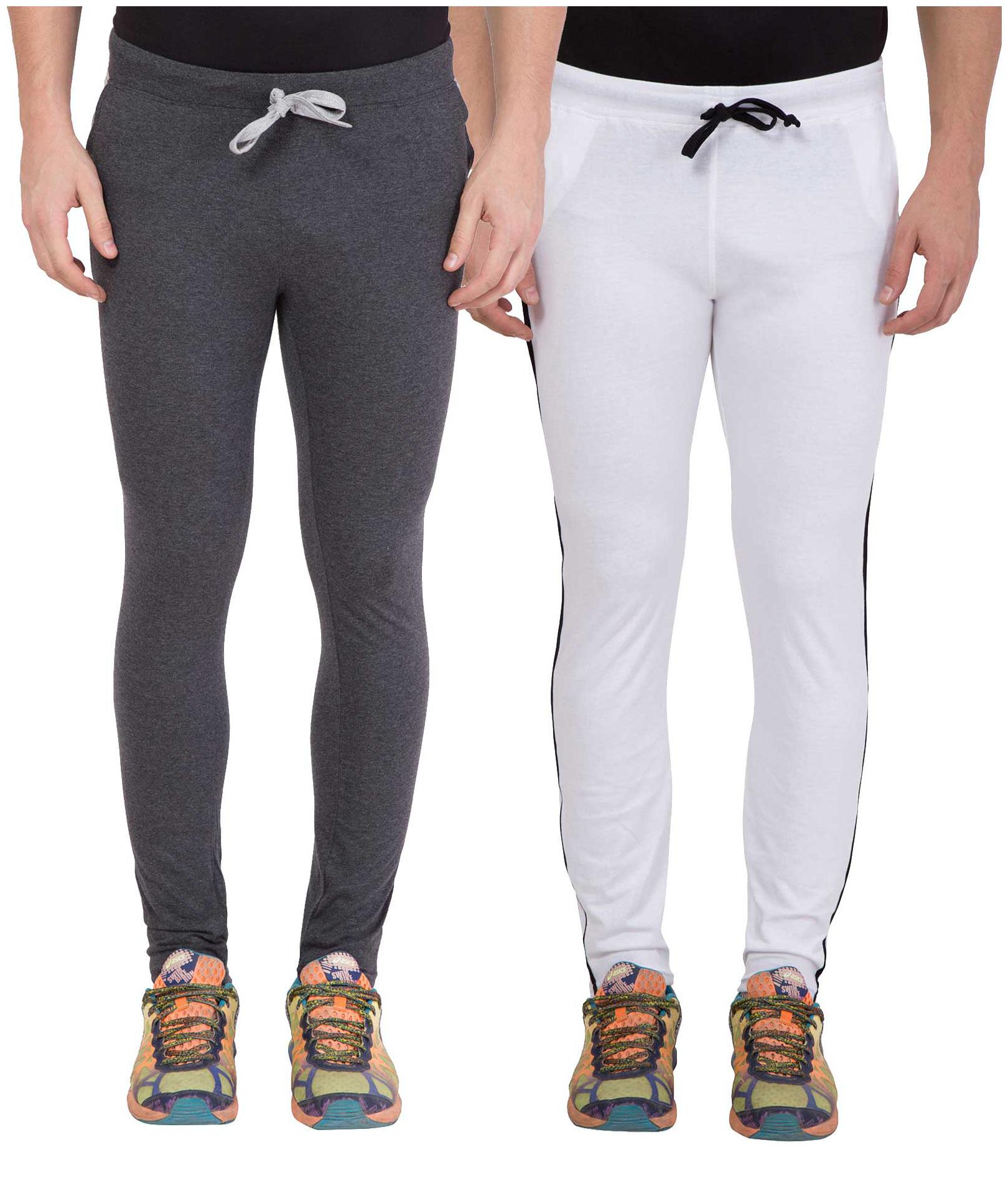 

KISSERO Men Grey White Solid Regular fit Track pants