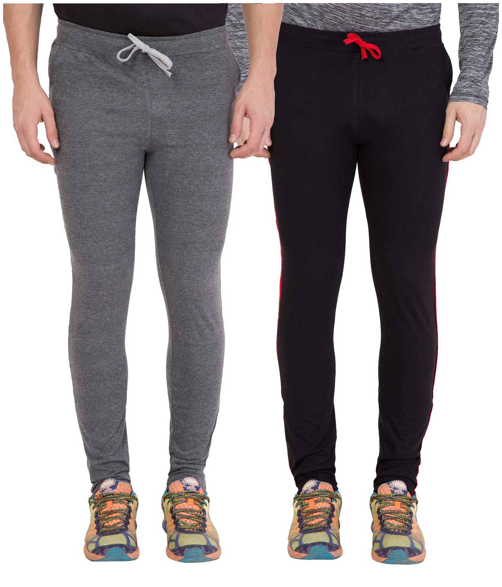 

KISSERO Men Grey Black Solid Regular fit Track pants