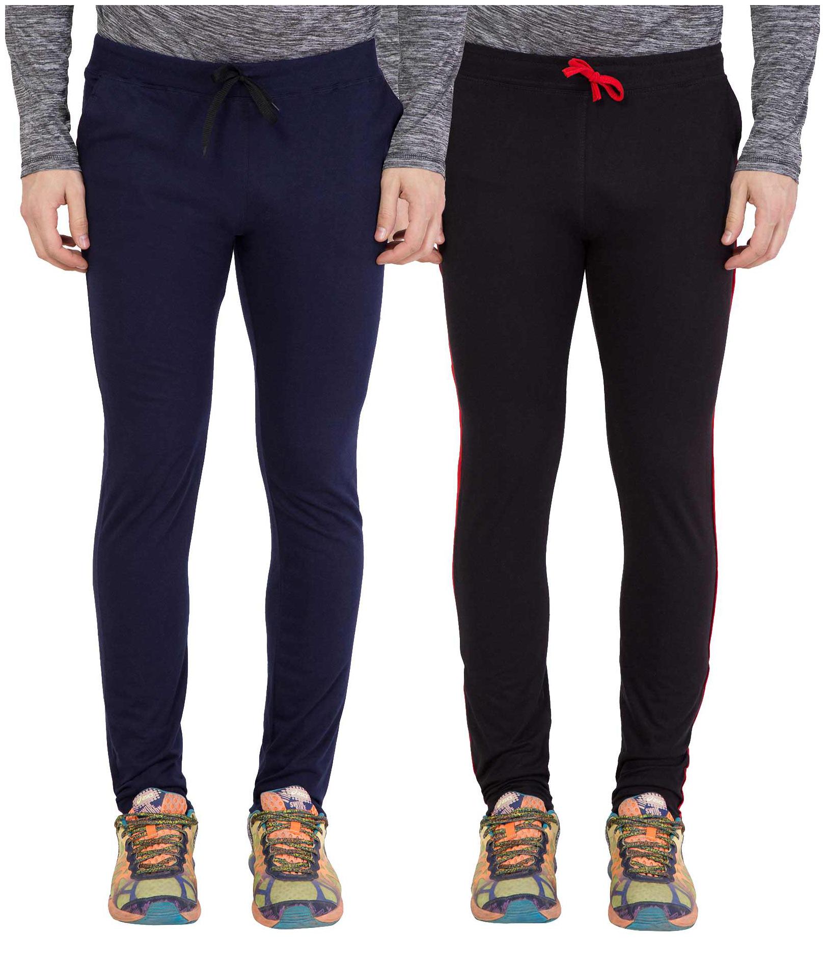 

KISSERO Men Blue Black Solid Regular fit Track pants