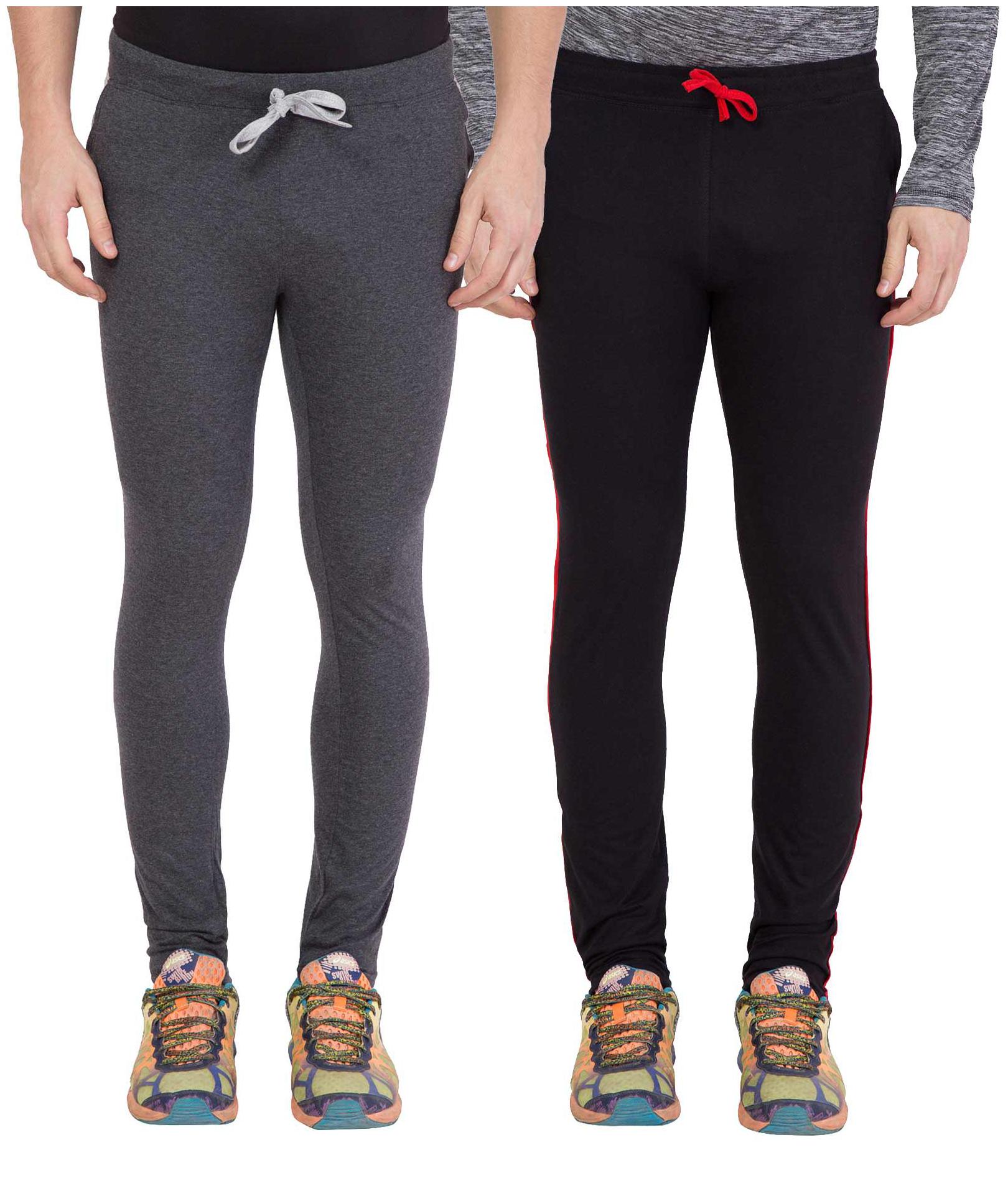 

KISSERO Men Grey Black Solid Regular fit Track pants