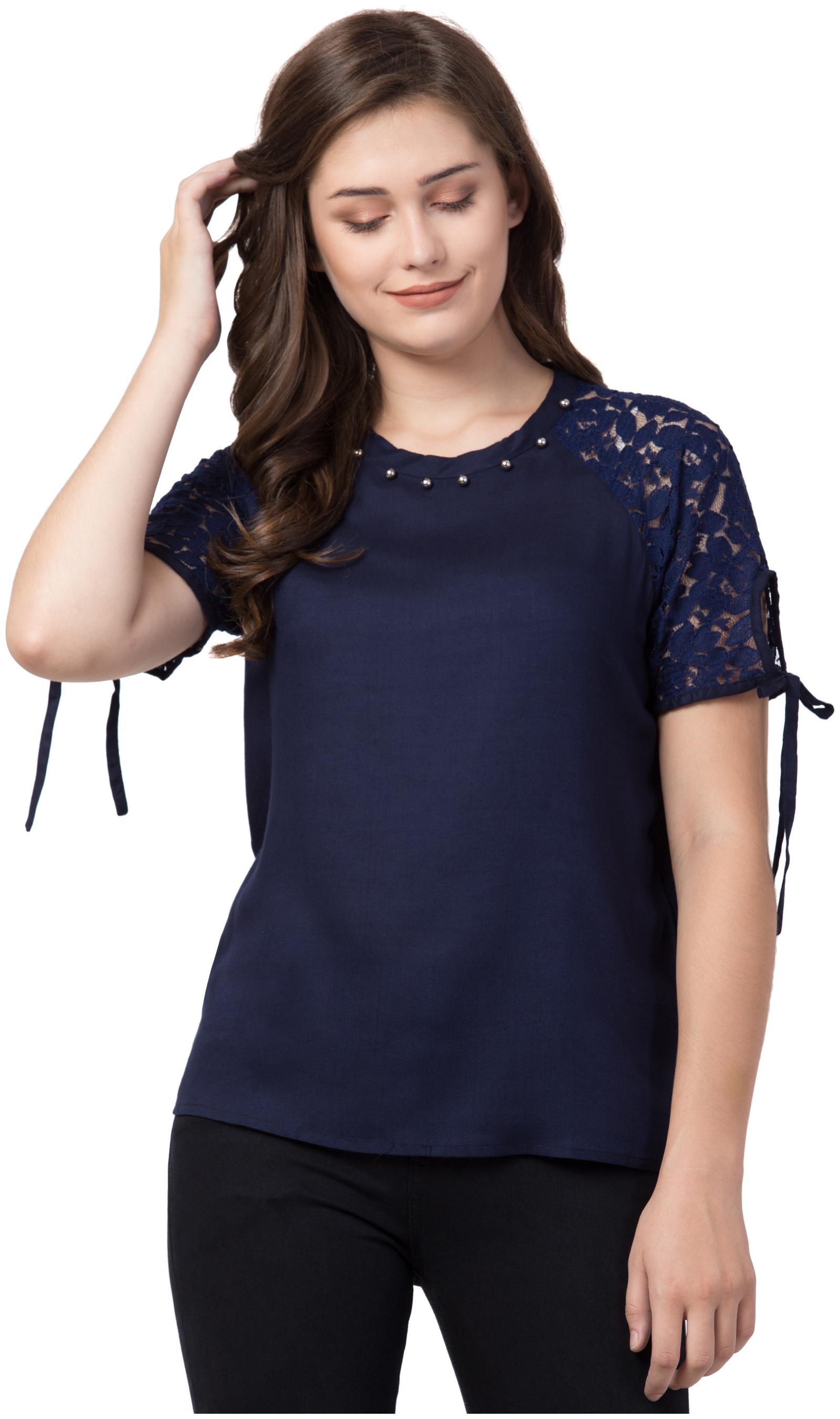 

KISSERO Women Solid Regular top - Blue