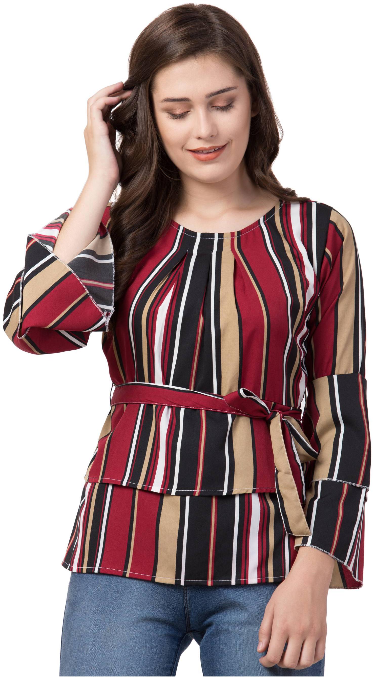 

KISSERO Women Striped Regular top - Multi