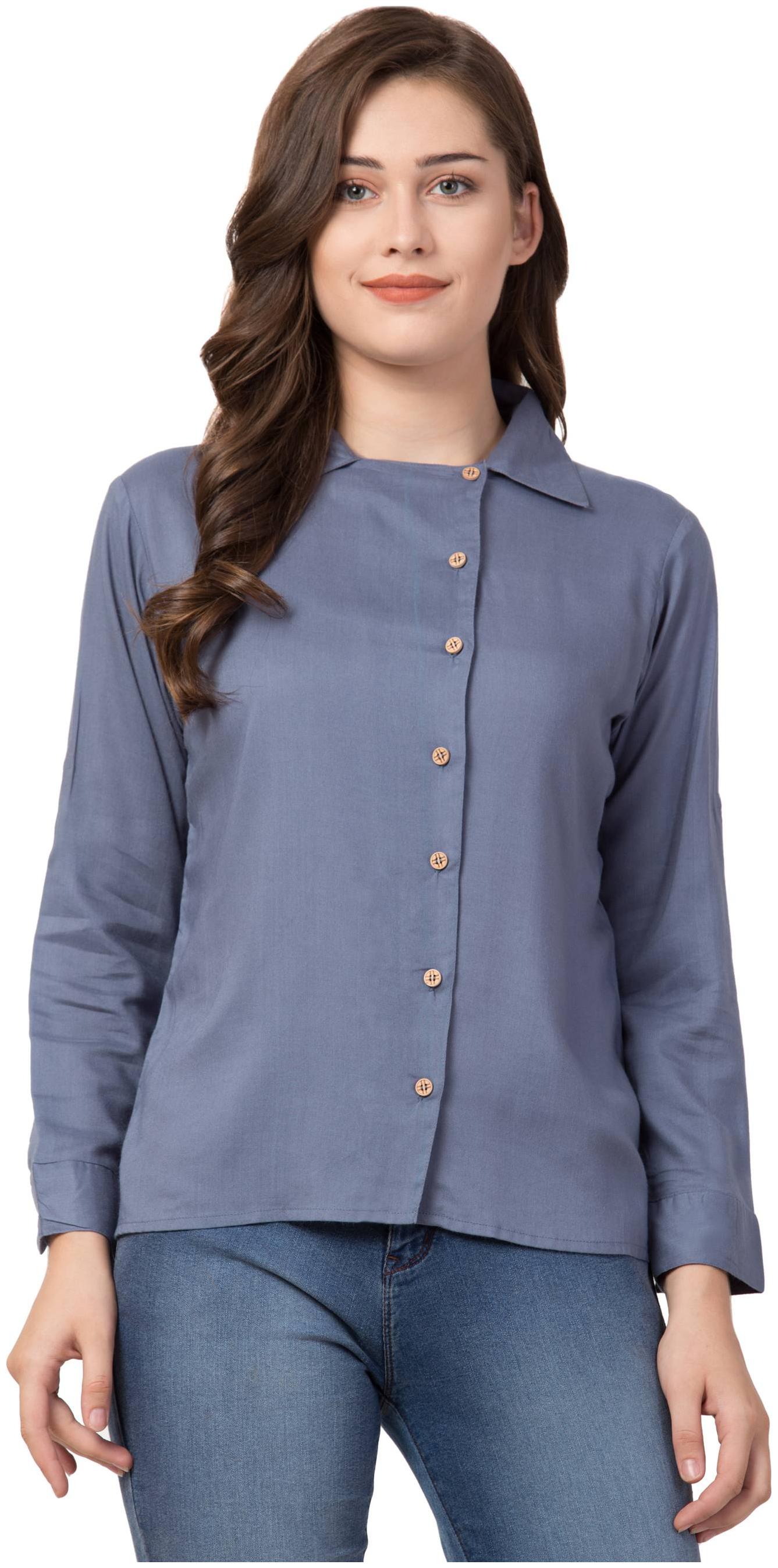 

KISSERO Women Solid Regular top - Blue
