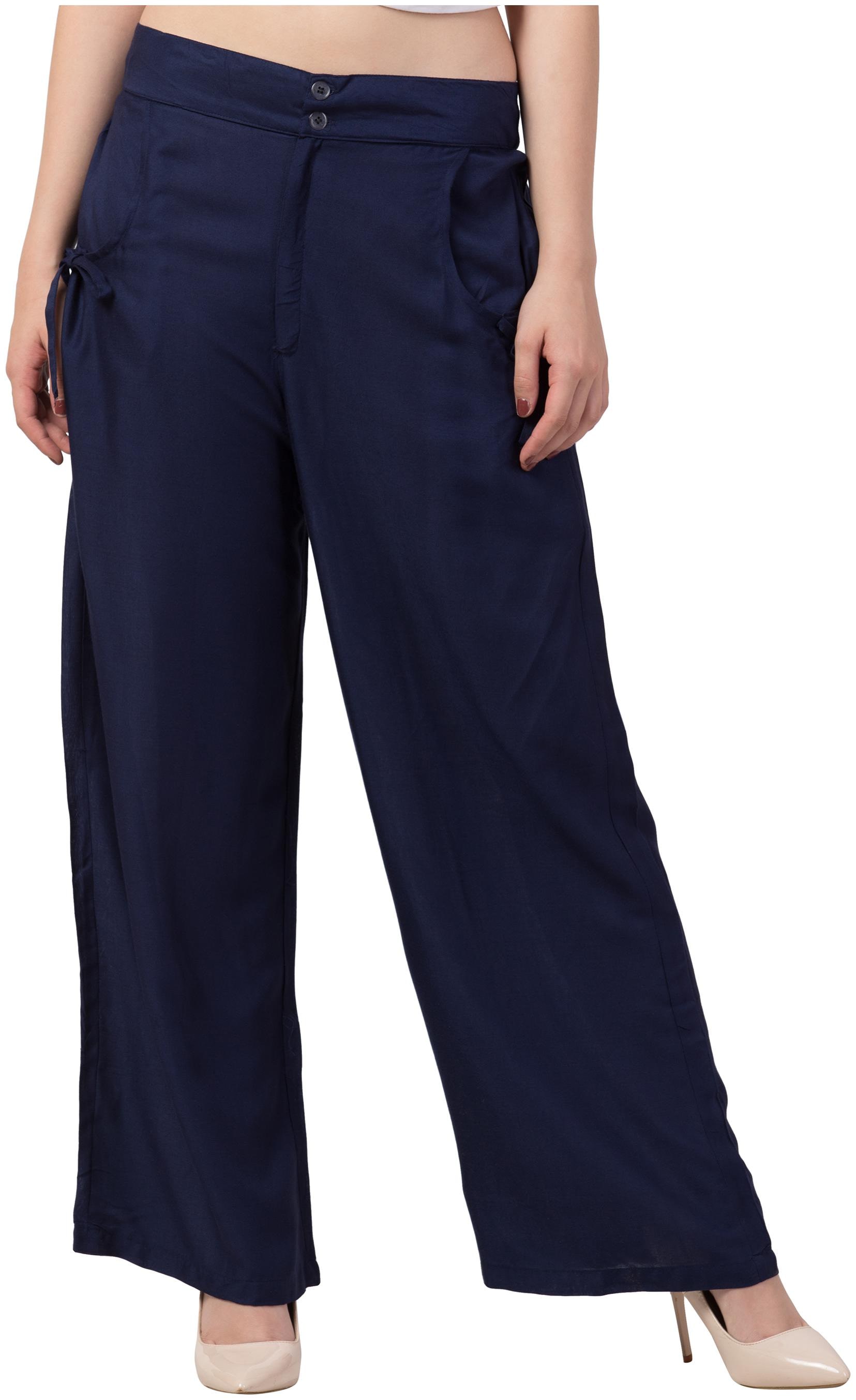 

KISSERO Women Navy Regular fit Regular trousers