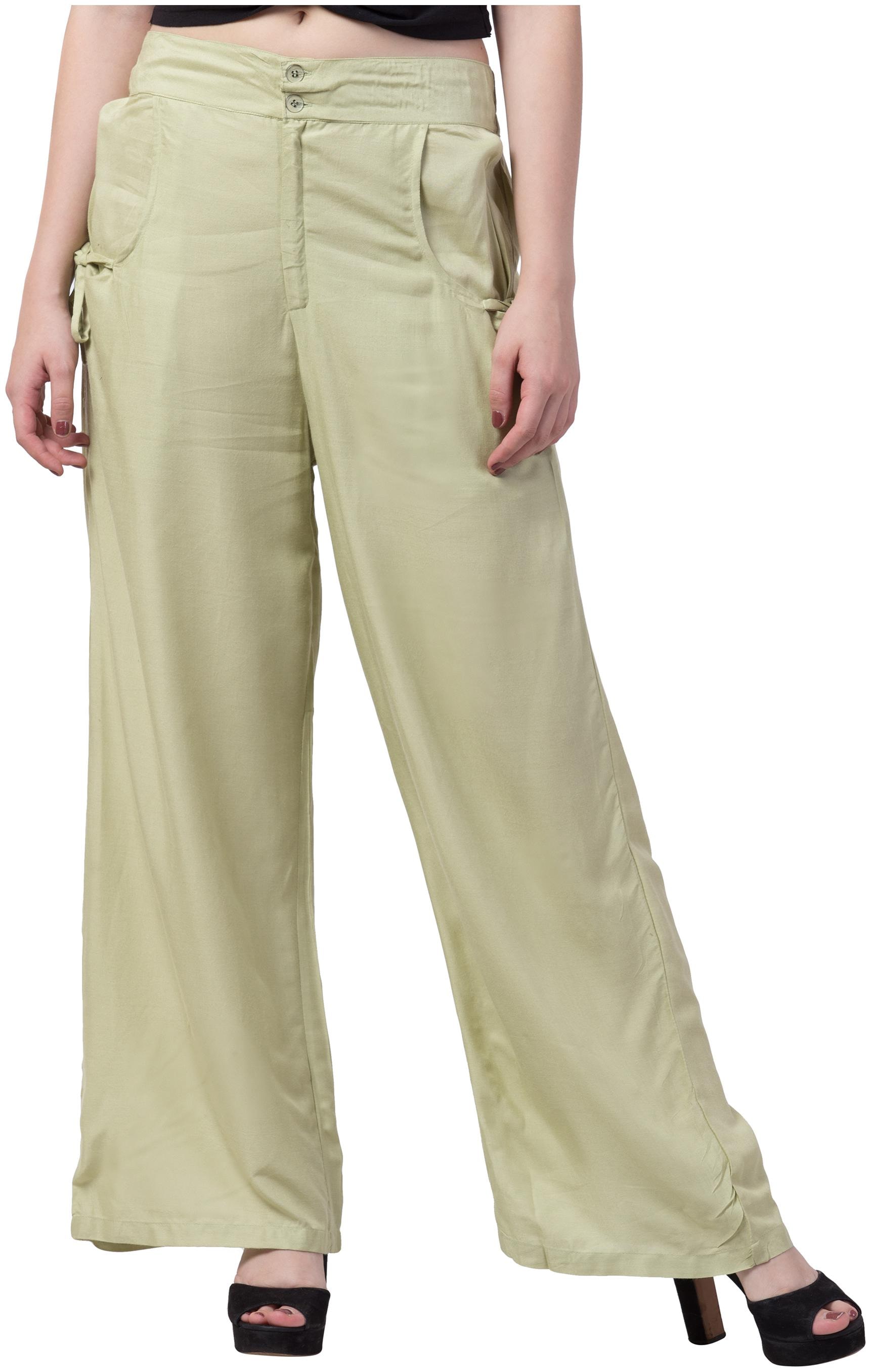 

KISSERO Women Green Regular fit Regular trousers