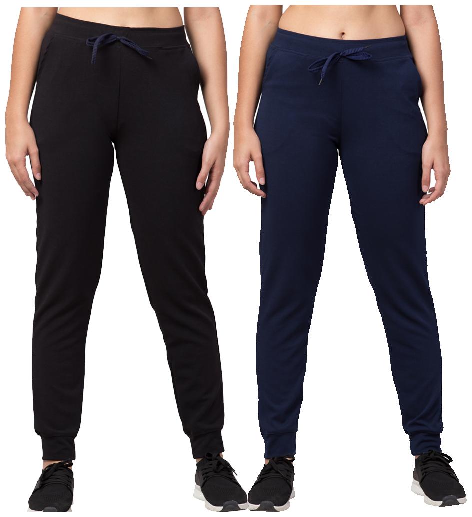

KISSERO Women Polyester Solid Joggers Black Blue