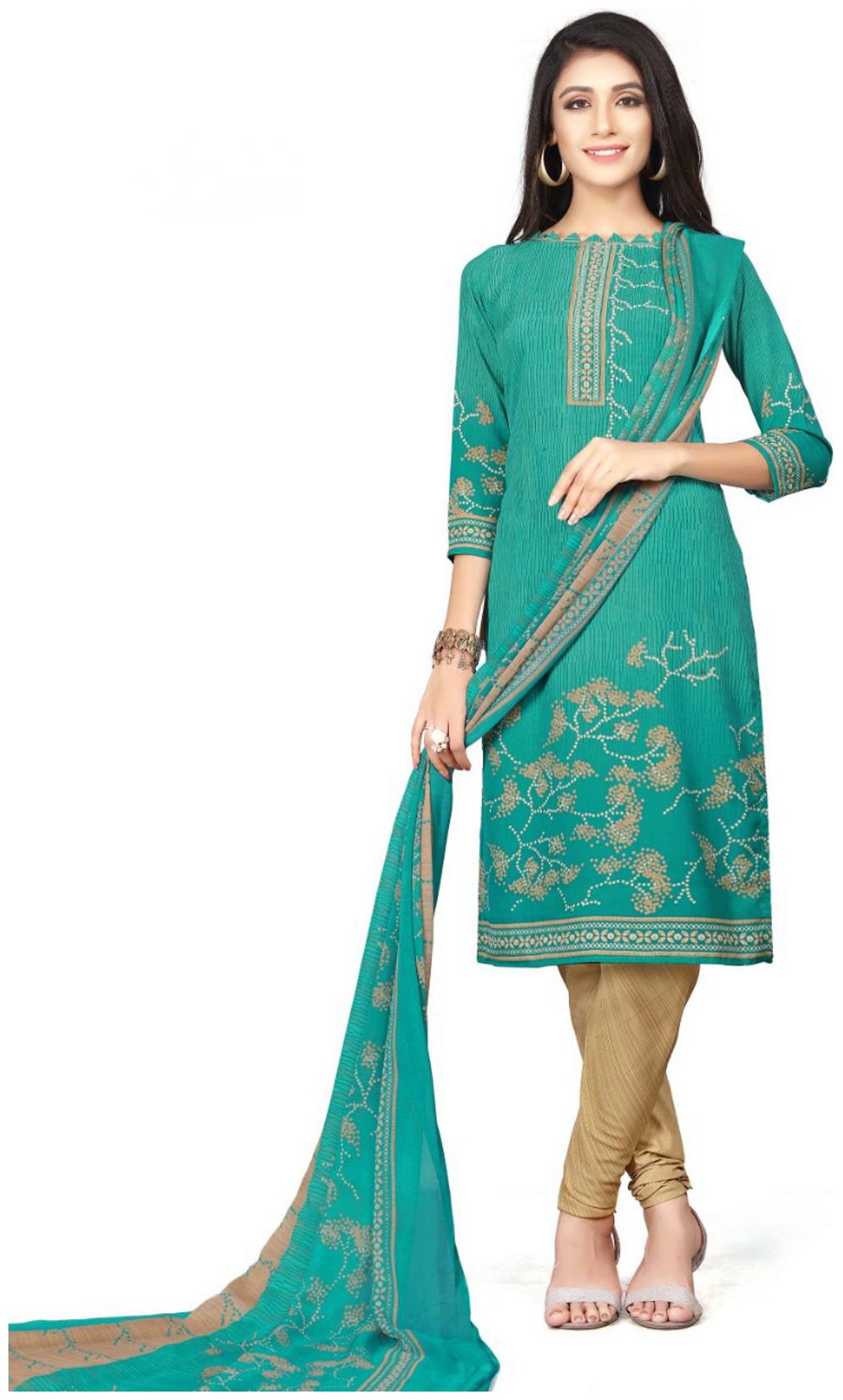 

KKRISH Blue Unstitched Kurta with bottom dupatta With dupatta Dress Material