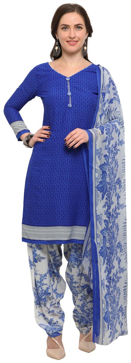 

KKRISH Blue Unstitched Kurta with bottom dupatta With dupatta Dress Material