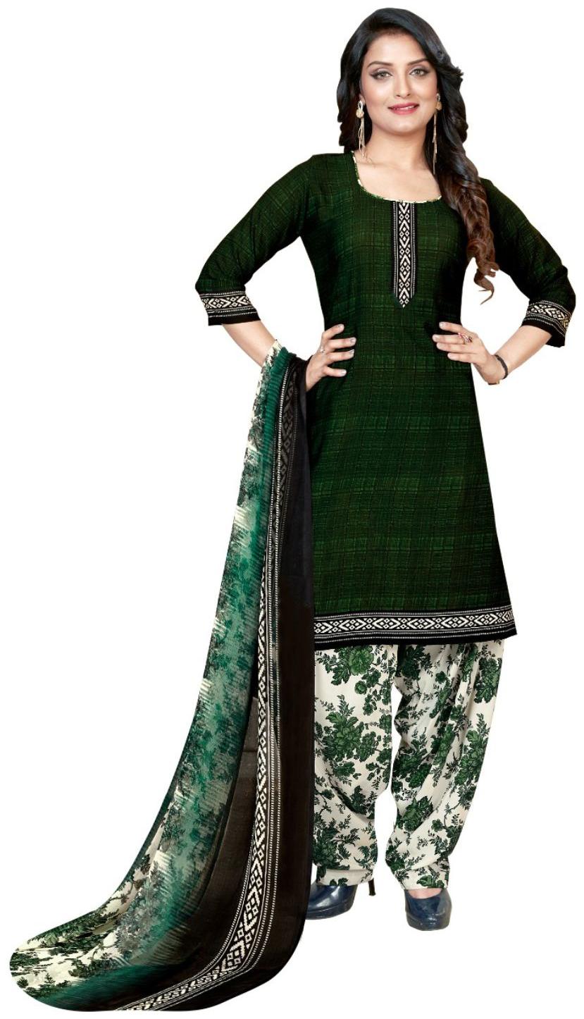 

KKRISH Green Unstitched Kurta with bottom dupatta With dupatta Dress Material