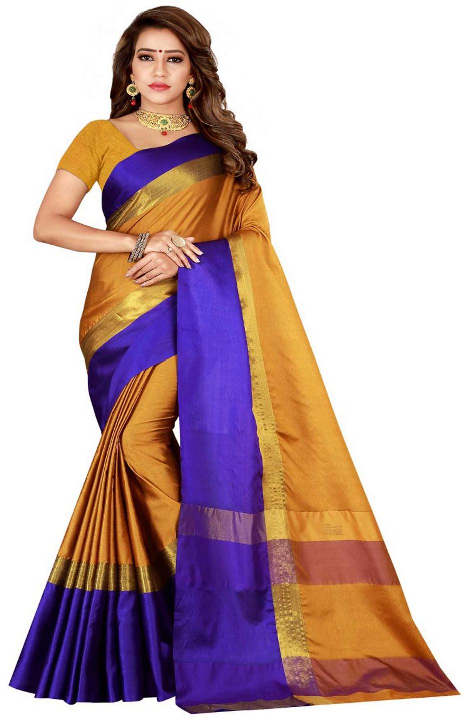 

KKRISH Women Artificial Silk Multi Regular Saree With Blouse