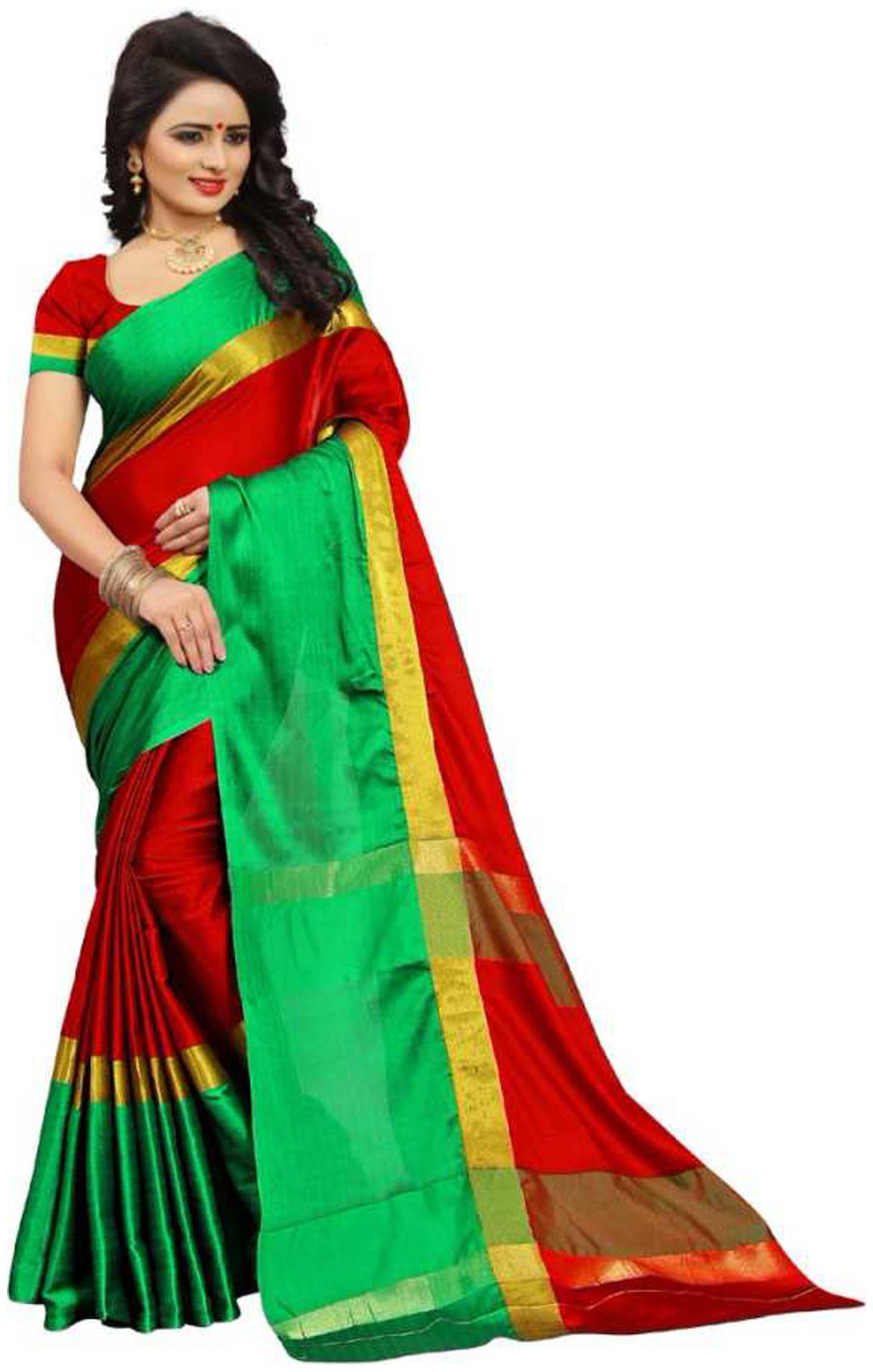 

KKRISH Women Artificial Silk Multi Regular Saree With Blouse