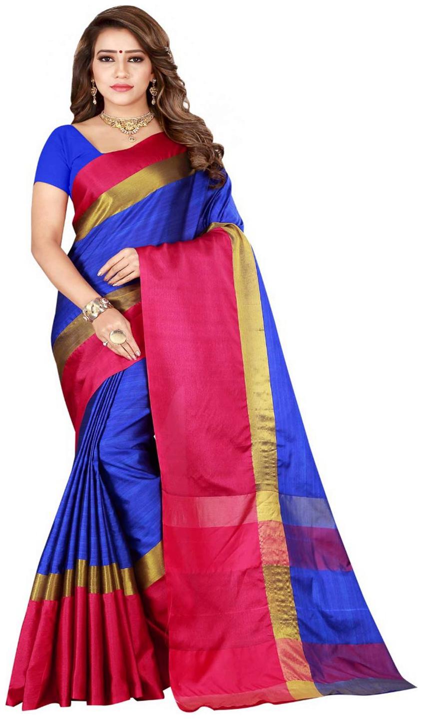 

KKRISH Women Artificial Silk Multi Regular Saree With Blouse