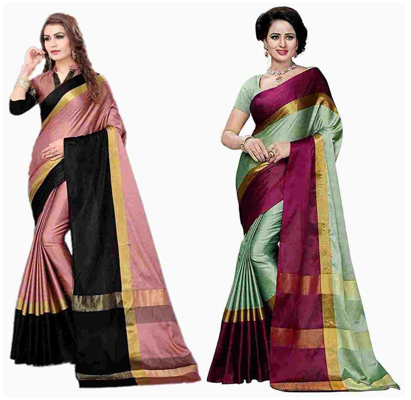 

KKRISH Women Artificial Silk Multi Regular Saree With Blouse