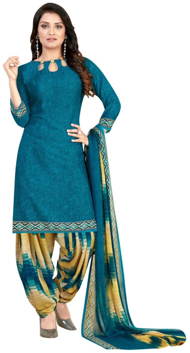 

KKRISH Blue Unstitched Kurta with bottom dupatta With dupatta Dress Material