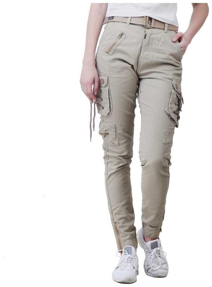 

Chrome Coral Women Grey Regular fit Cargos
