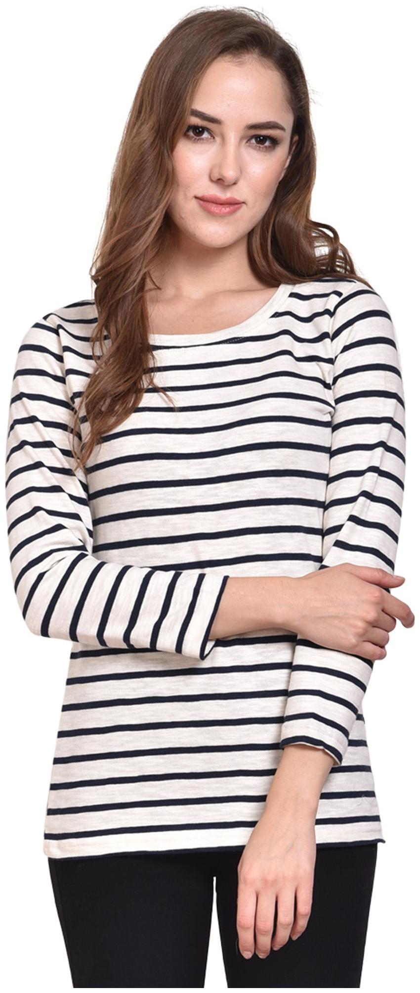 

Chrome Coral Women Solid Regular top - White