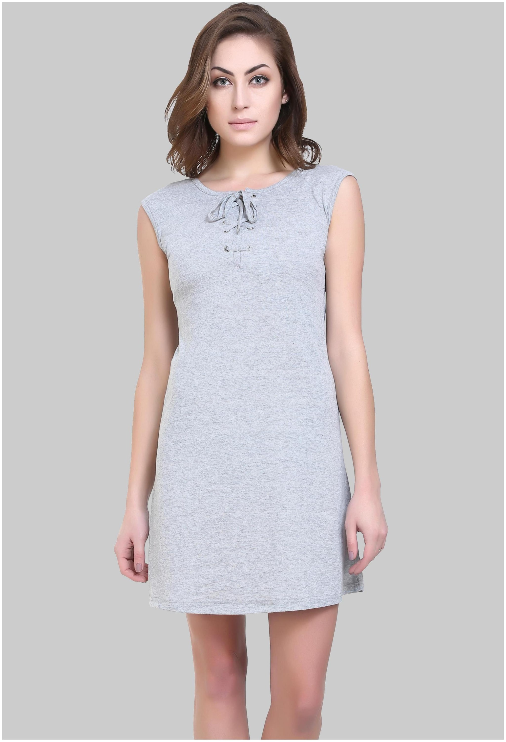 

Chrome Coral Grey Printed Shirt dress